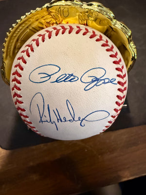 Baseball Kings - Aaron, Rose, Henderson & Ryan Signed Baseball JSA Authenticated