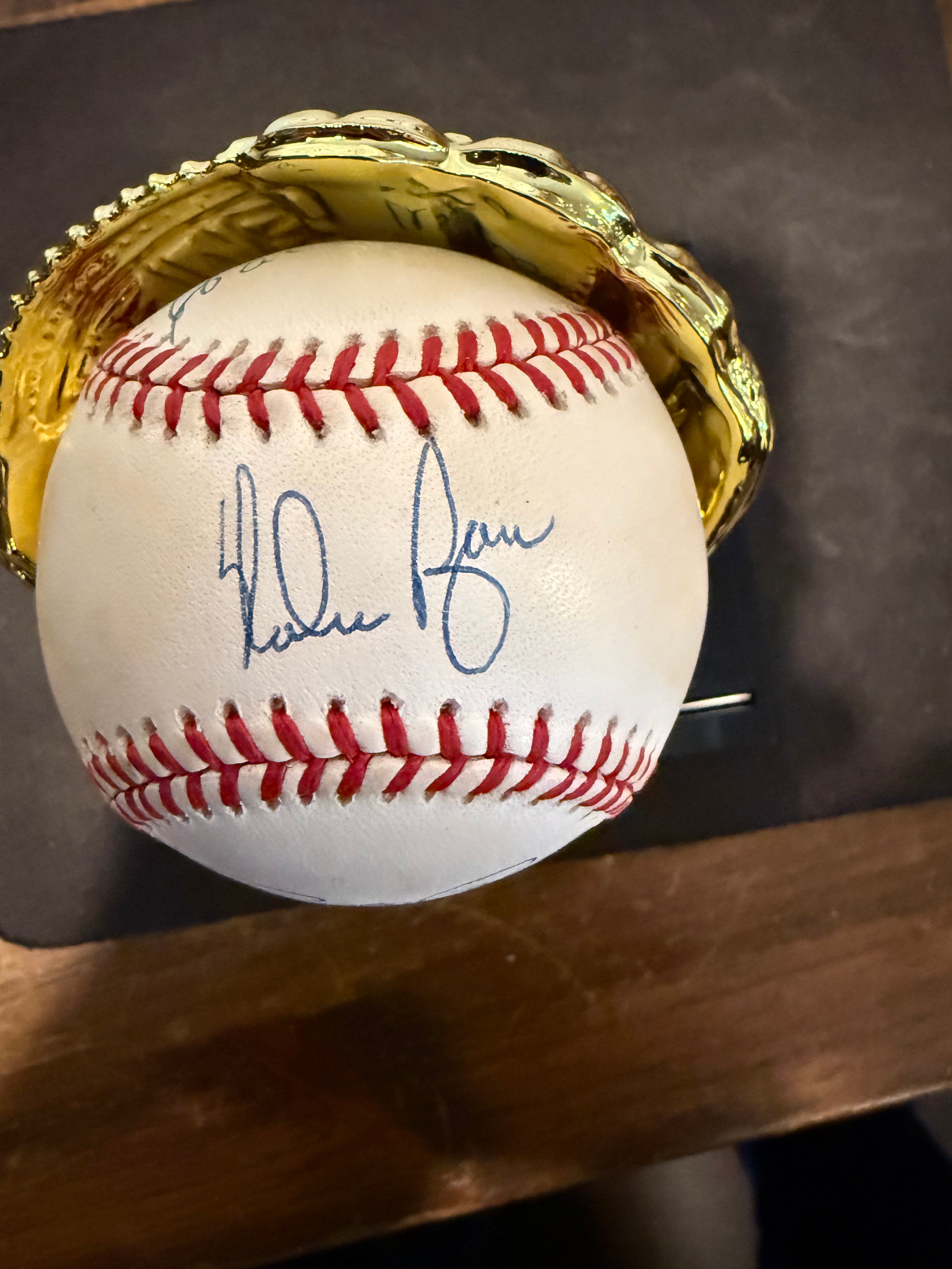Baseball Kings - Aaron, Rose, Henderson & Ryan Signed Baseball JSA Authenticated