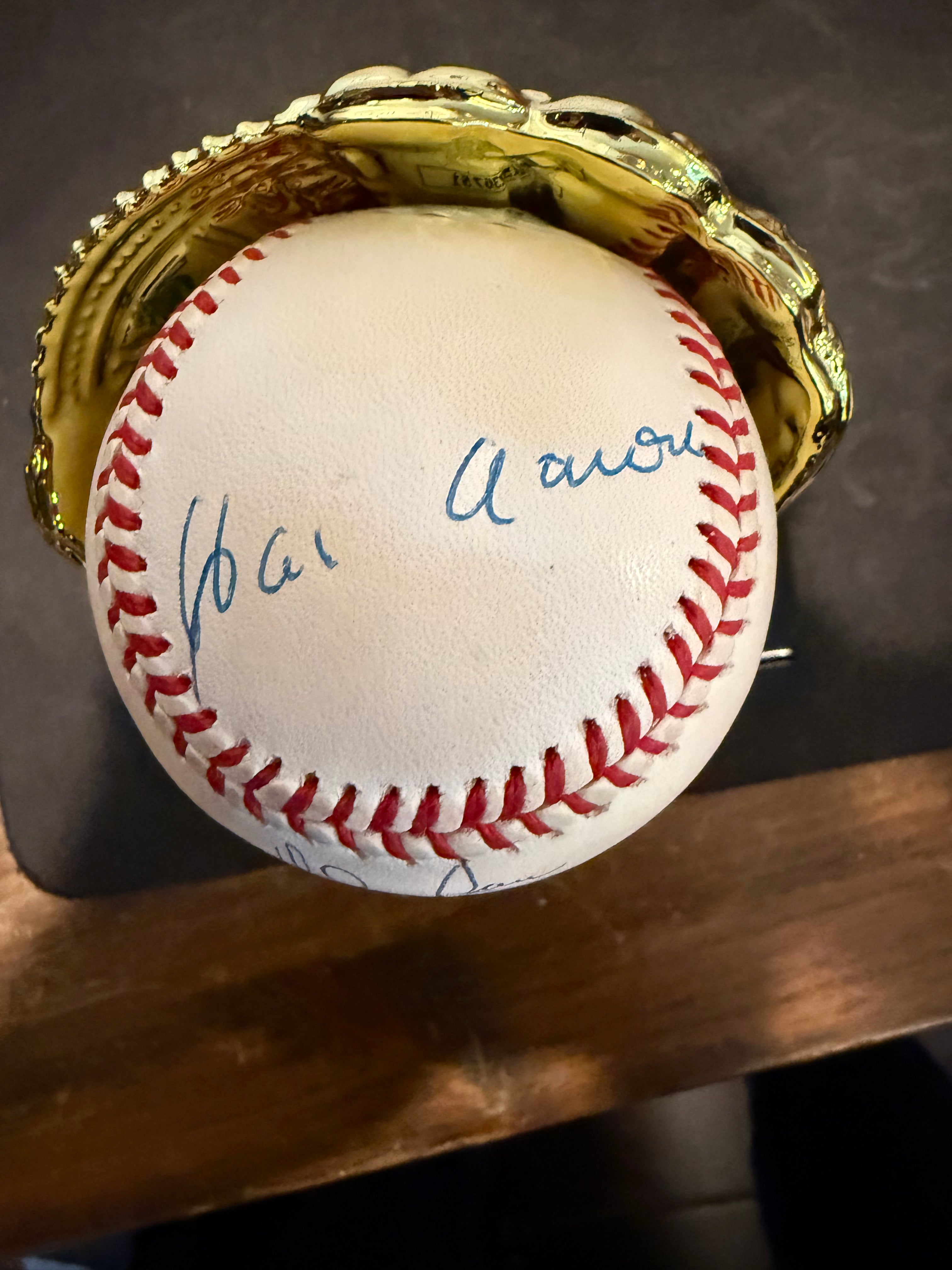 Baseball Kings - Aaron, Rose, Henderson & Ryan Signed Baseball JSA Authenticated