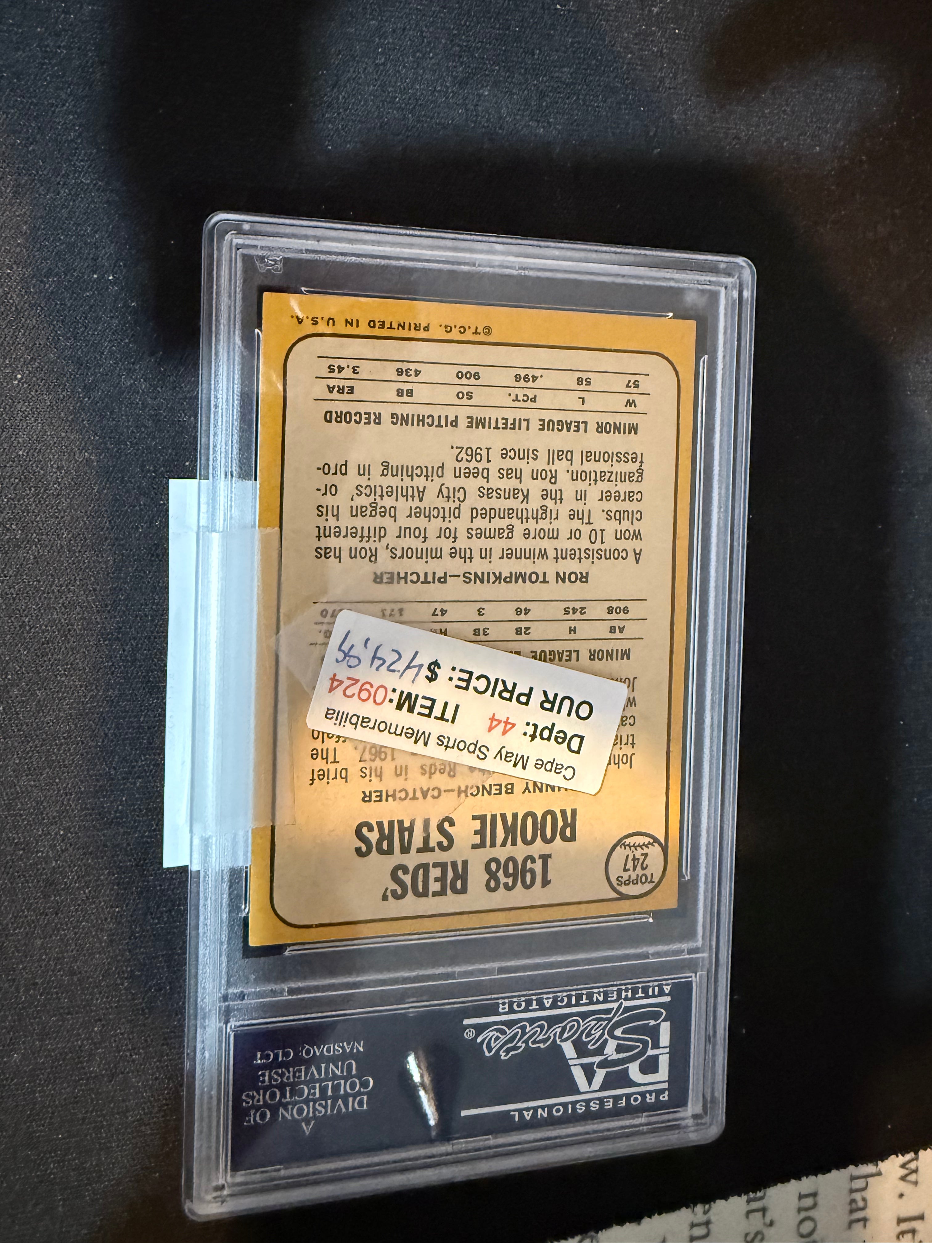 1968 Topps 247 Johnny Bench PSA 6