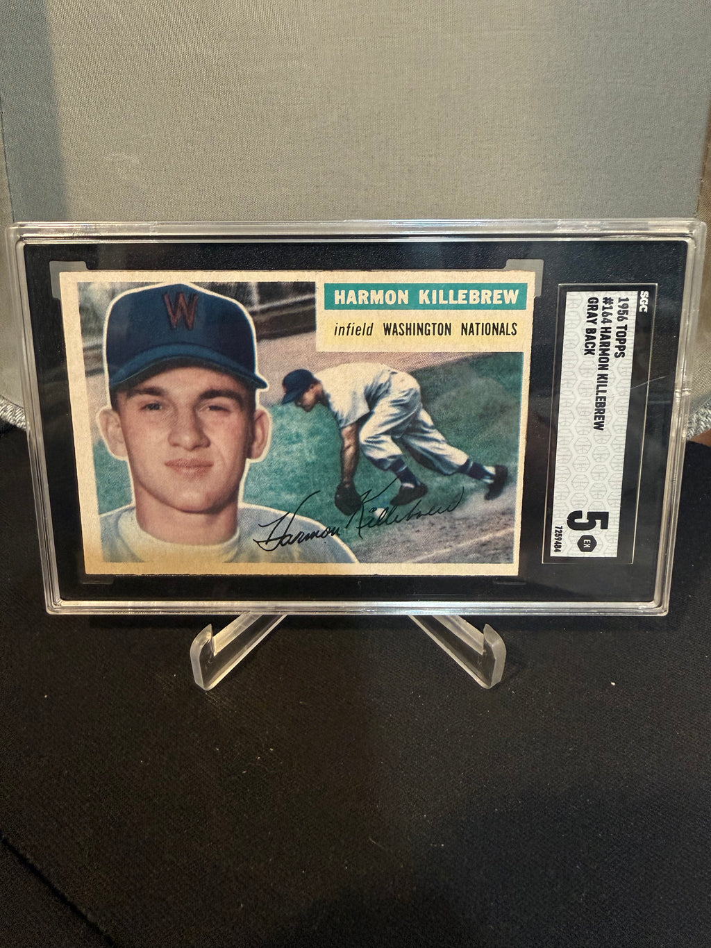 1956 Topps 164 Harmon Killebrew SGC 5 (60) Gray Back