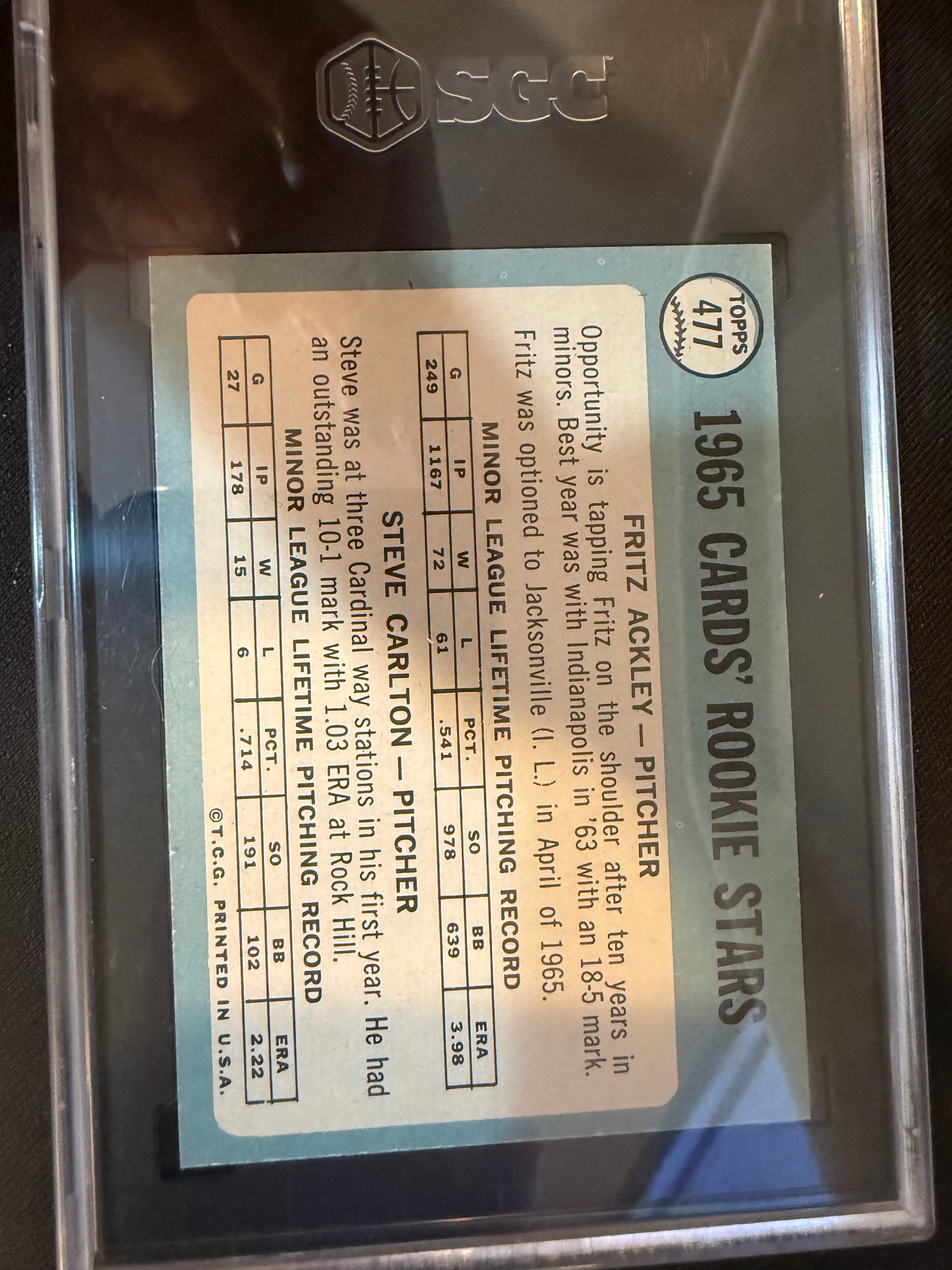 1965 Topps 477 Steve Carlton SGC 5.5