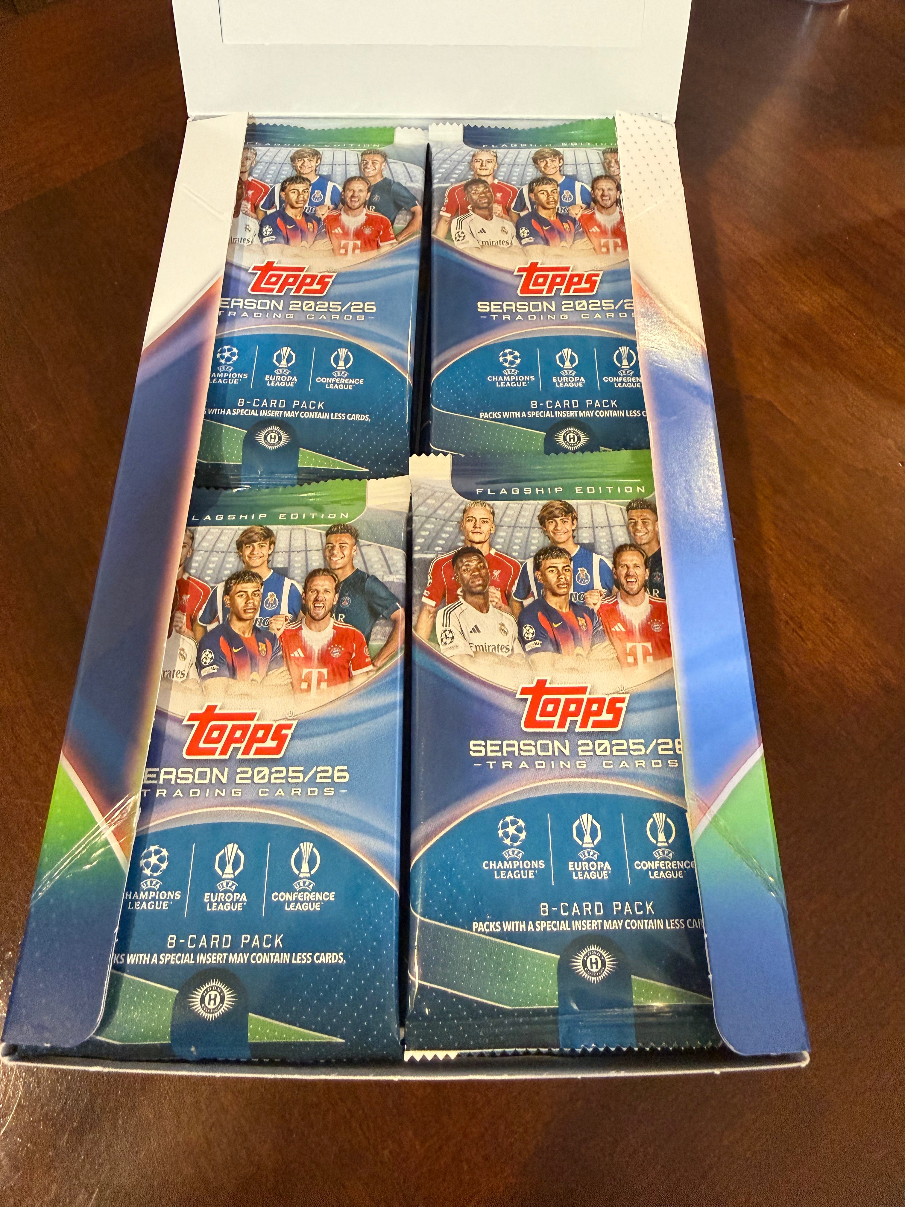 2025-26 Topps Flagship UCC Hobby Box UEFA Club Competitions Soccer Brand (opened)