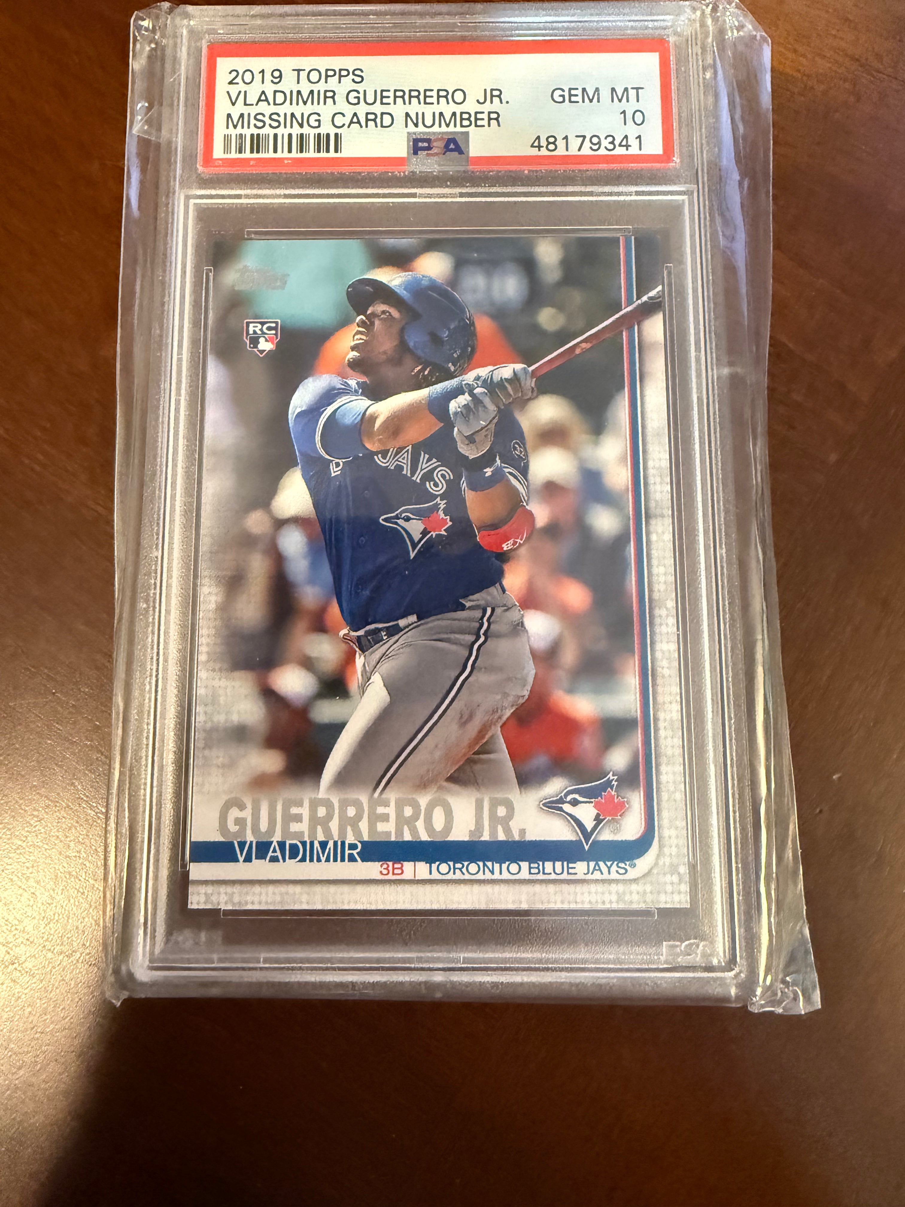 2019 Topps Vladimir Guerrero Missing Card Number PSA 10 GEM MINT