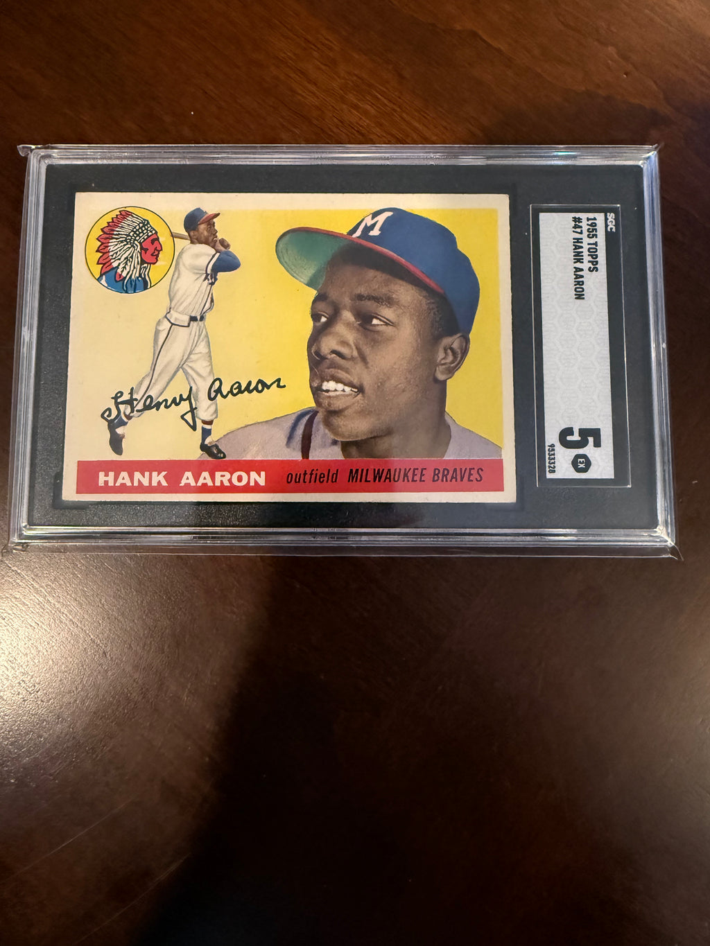 1955 Topps 47 Hank Aaron (SGC 5 EX)