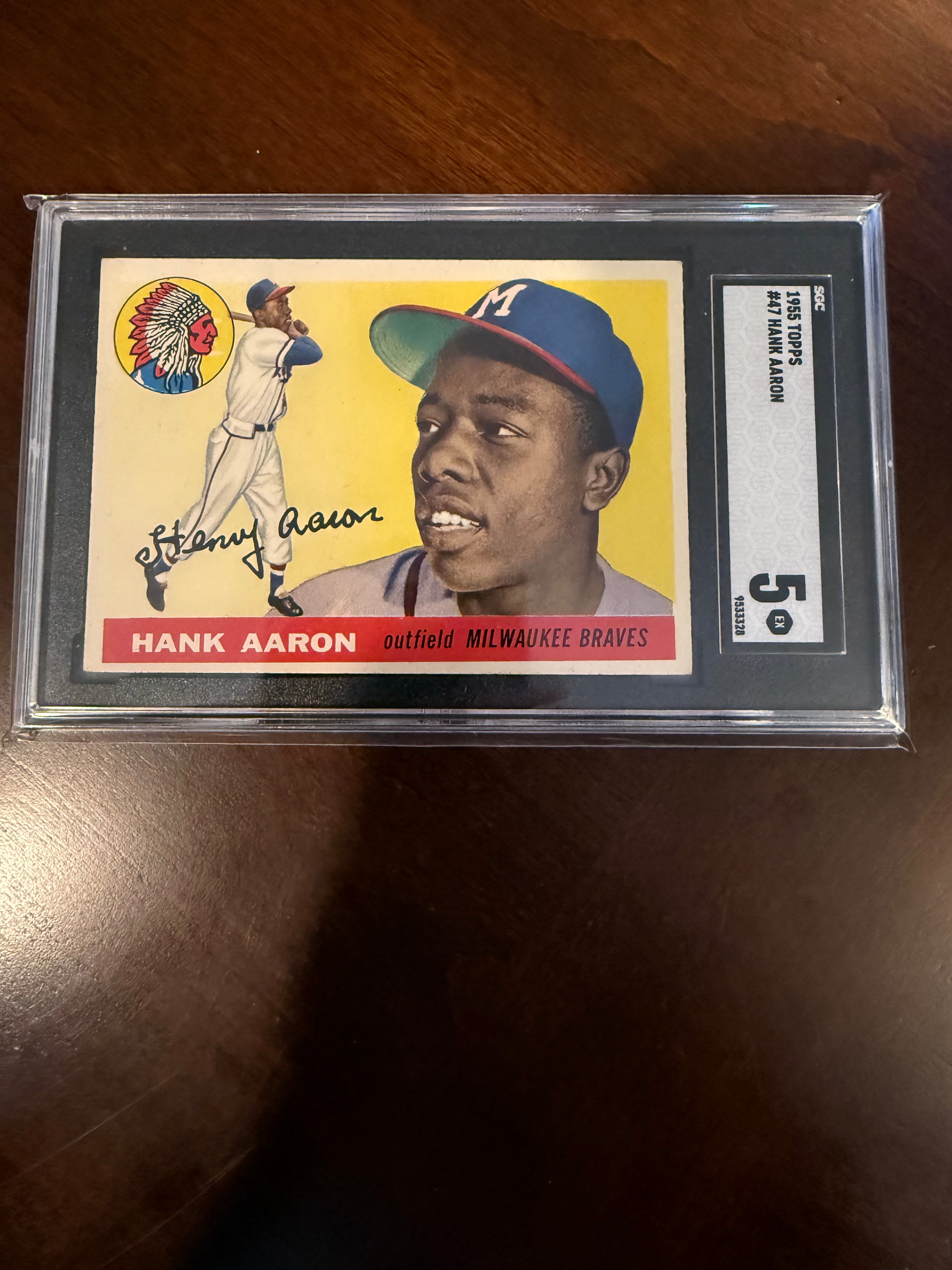 1955 Topps 47 Hank Aaron (SGC 5 EX)