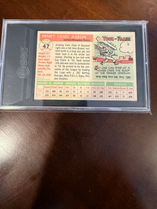 1955 Topps 47 Hank Aaron (SGC 5 EX)