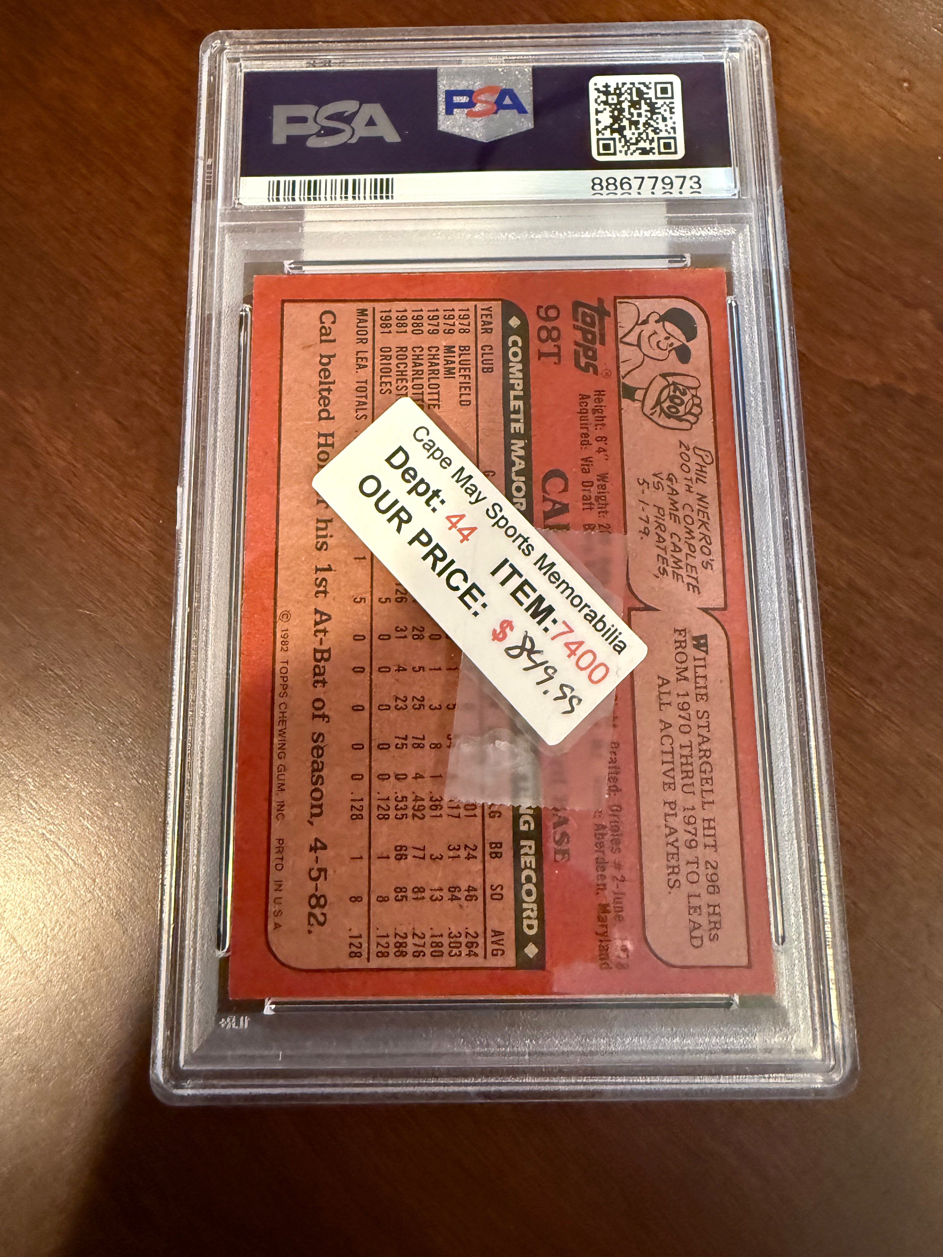 1982 Topps Traded Signed - Cal Ripken Rookie (PSA NM-MT 8 Auto 10)