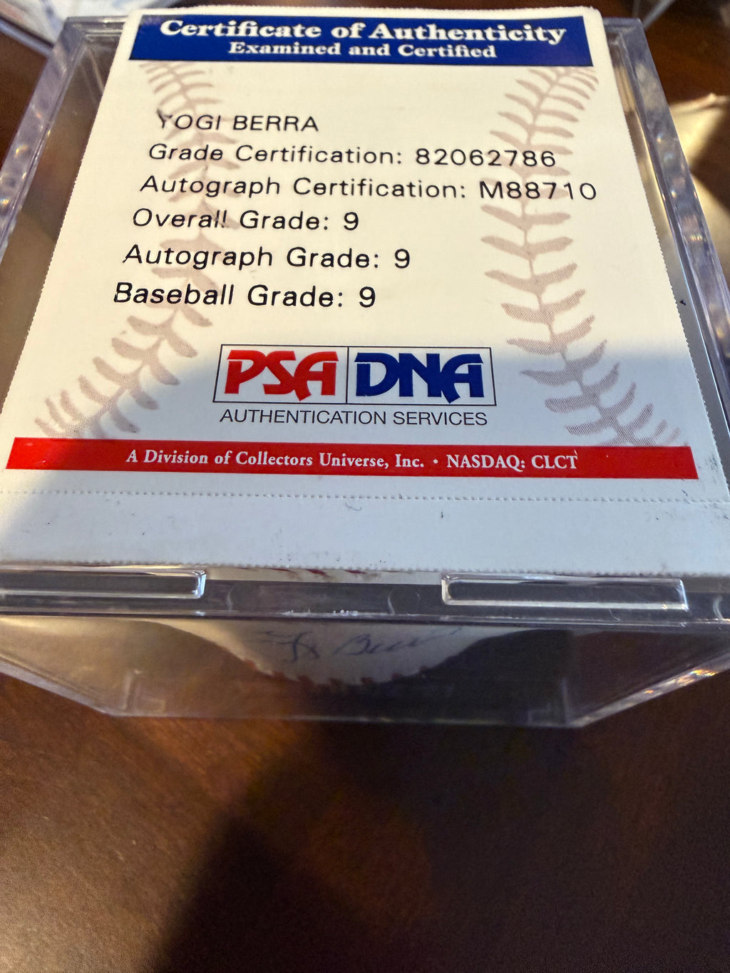 Yogi Berra signed Baseball PSA Authenticated (Graded Mint 9)