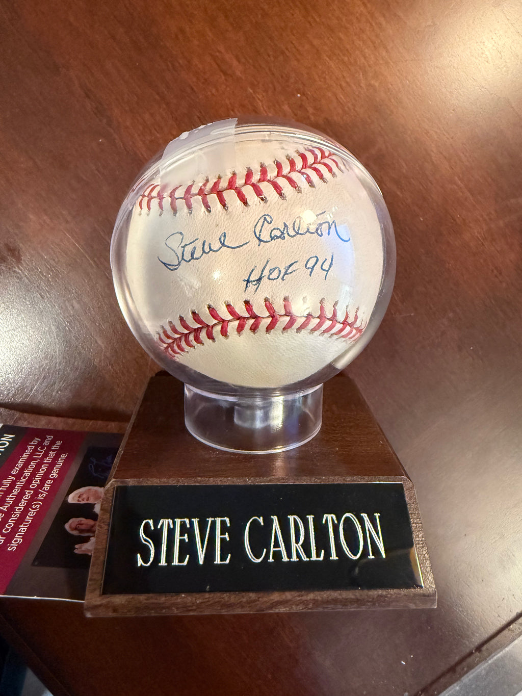 Steve Carlton Signed Baseball inscribed "HOF 94" JSA Authenticated