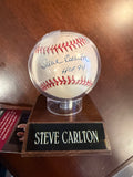 Steve Carlton Signed Baseball inscribed "HOF 94" JSA Authenticated