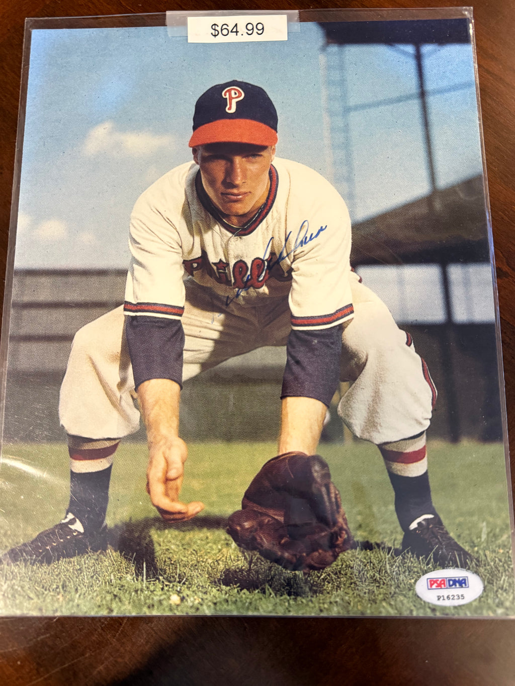 Richie Ashburn Signed 8X10 PSA Authenticated
