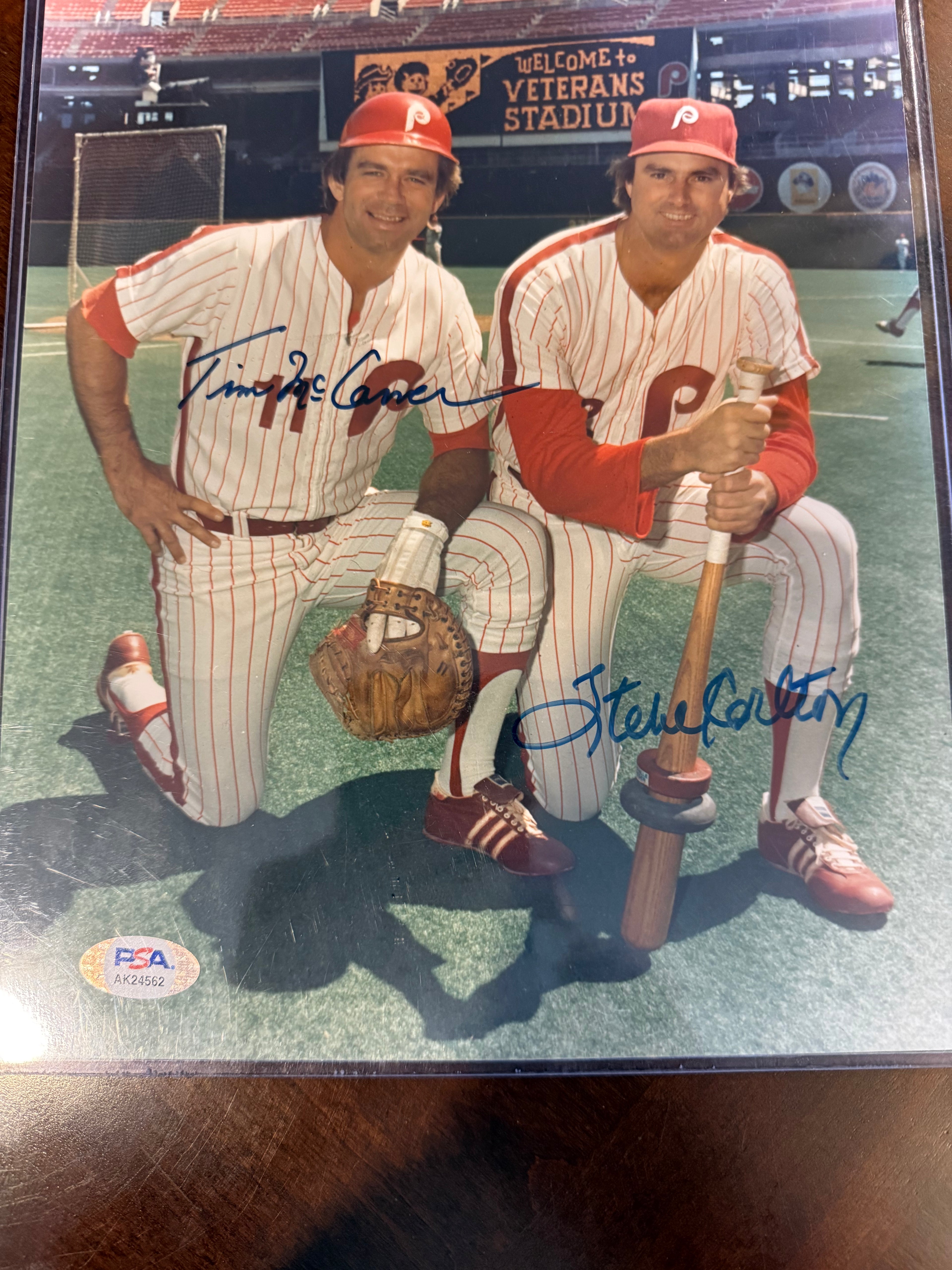 Tim McCarver and Steve Carlton Dual Signed 8X10 PSA Authenticated