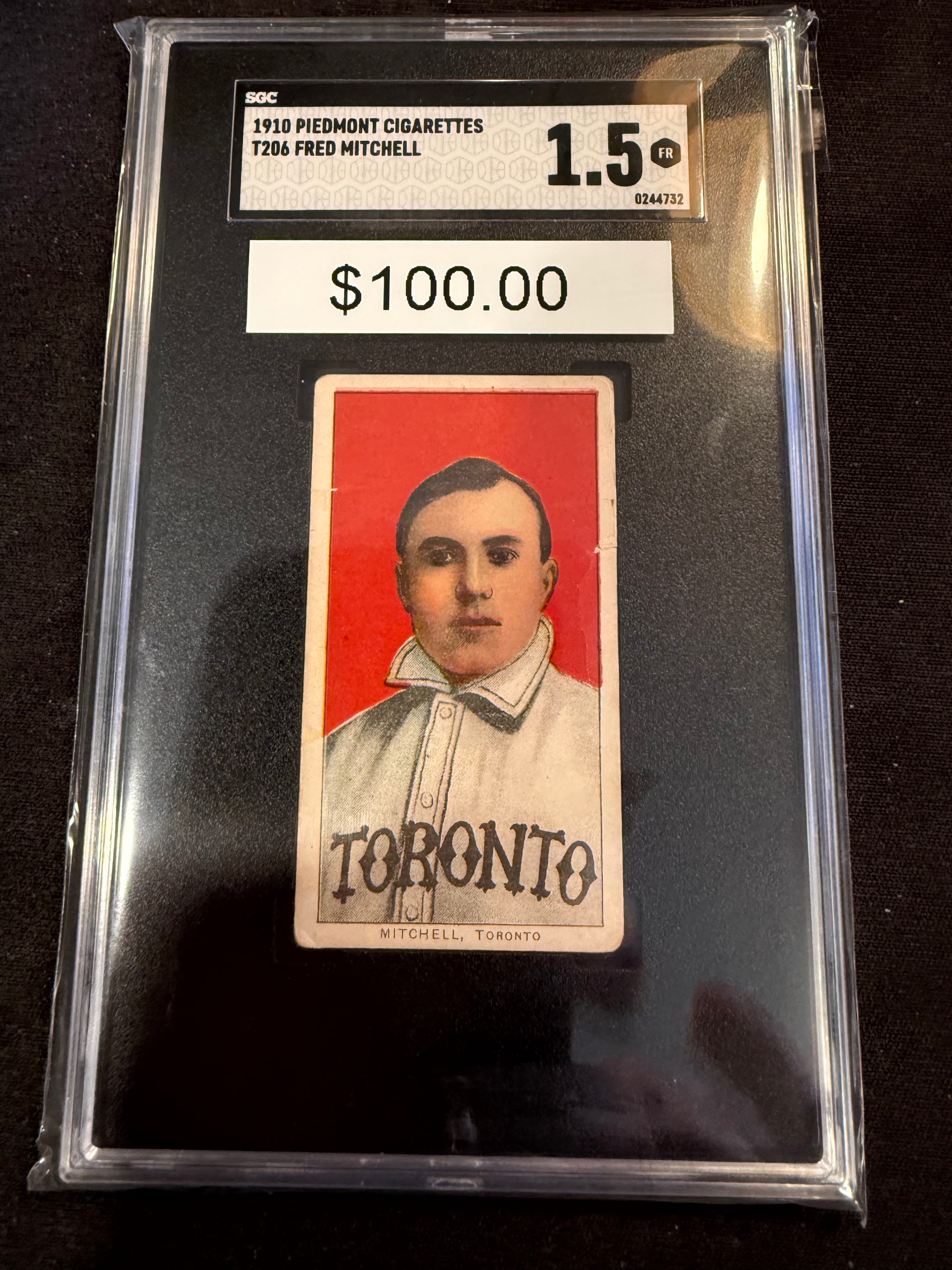 1910 Piedmont T206 Fred Mitchell Toronto SGC 1.5