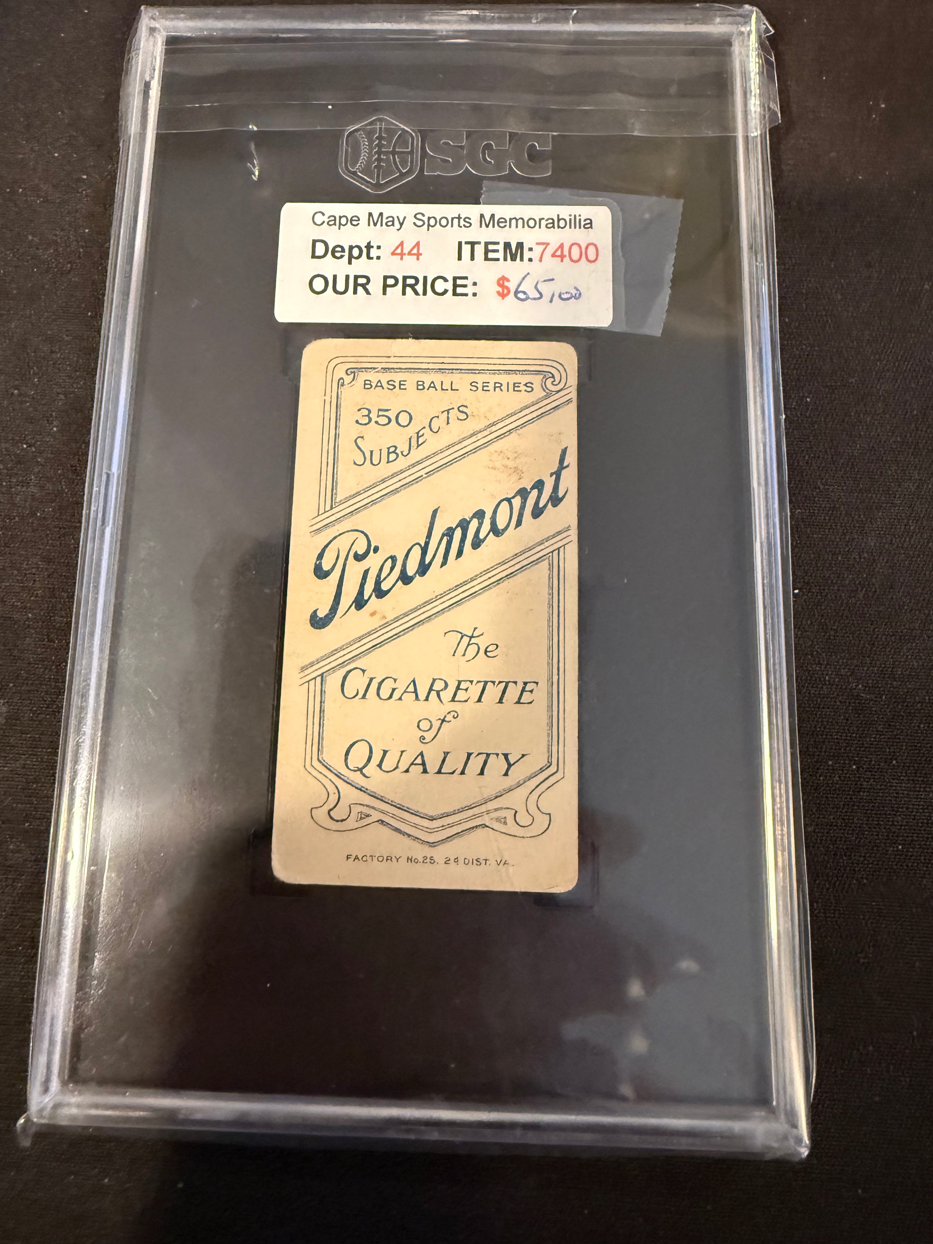 1910 Piedmont T206 Stoney McGlynn Milwaukee SGC 1.5
