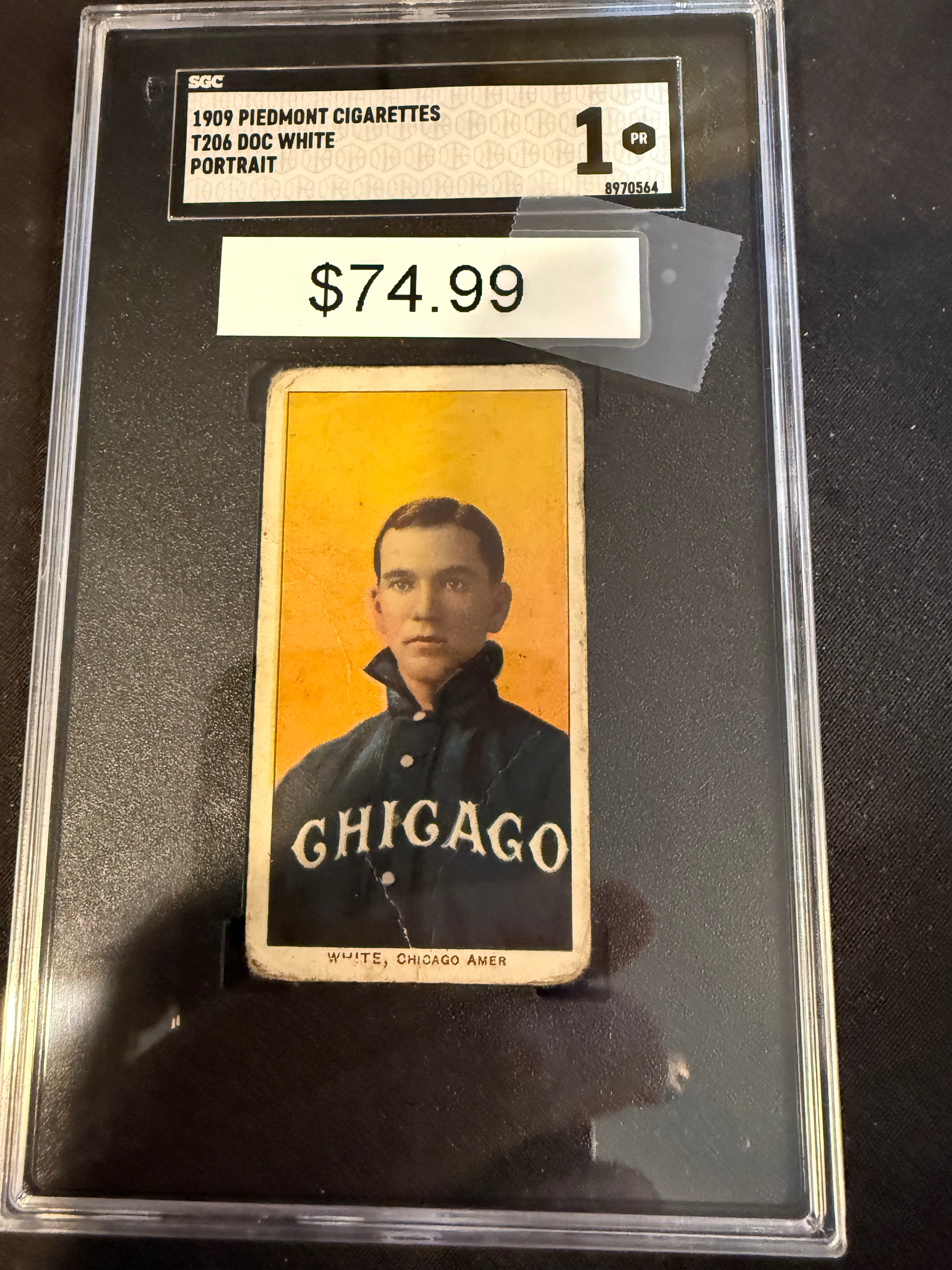 1909 Piedmont T206 Doc White Chicago American SGC 1.0