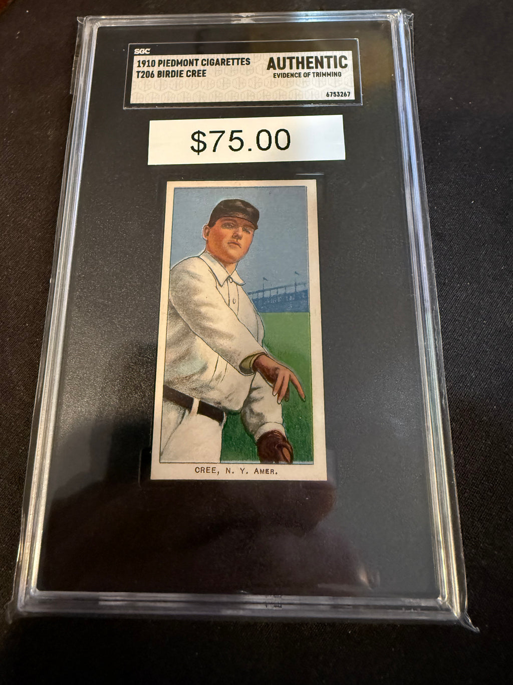 1910 Piedmont T206 Birdie Cree NY American SGC Auth
