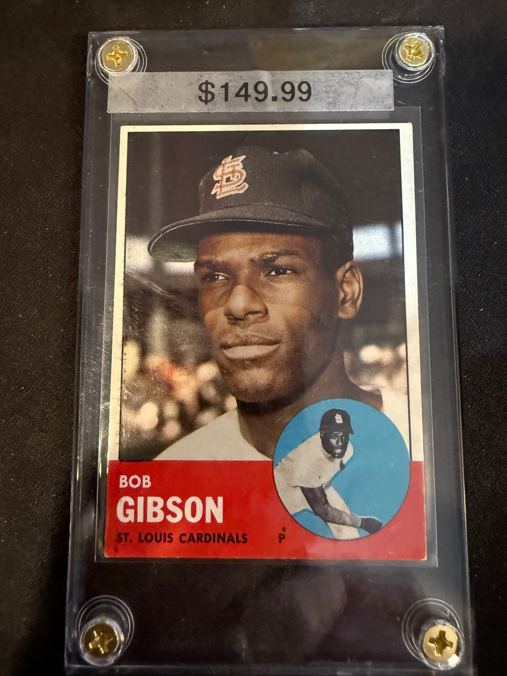 1963 Topps 415 Bob Gibson (Sharp Card)