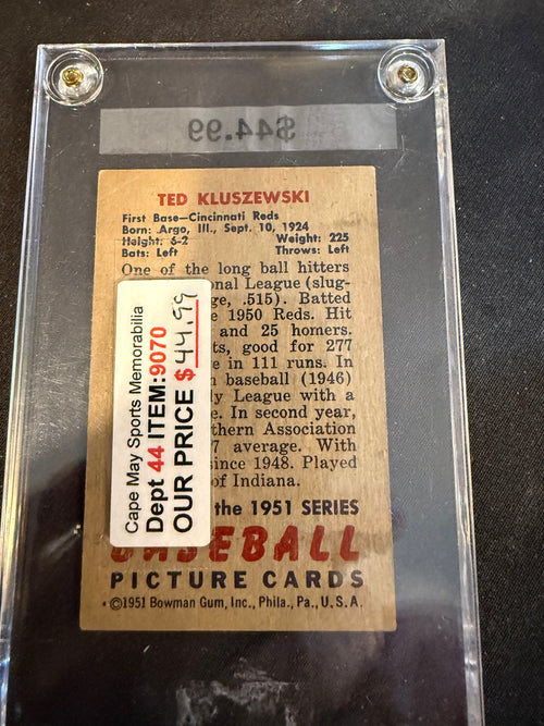 1951 Bowman 143 Ted Kluszewski (Nice Card)
