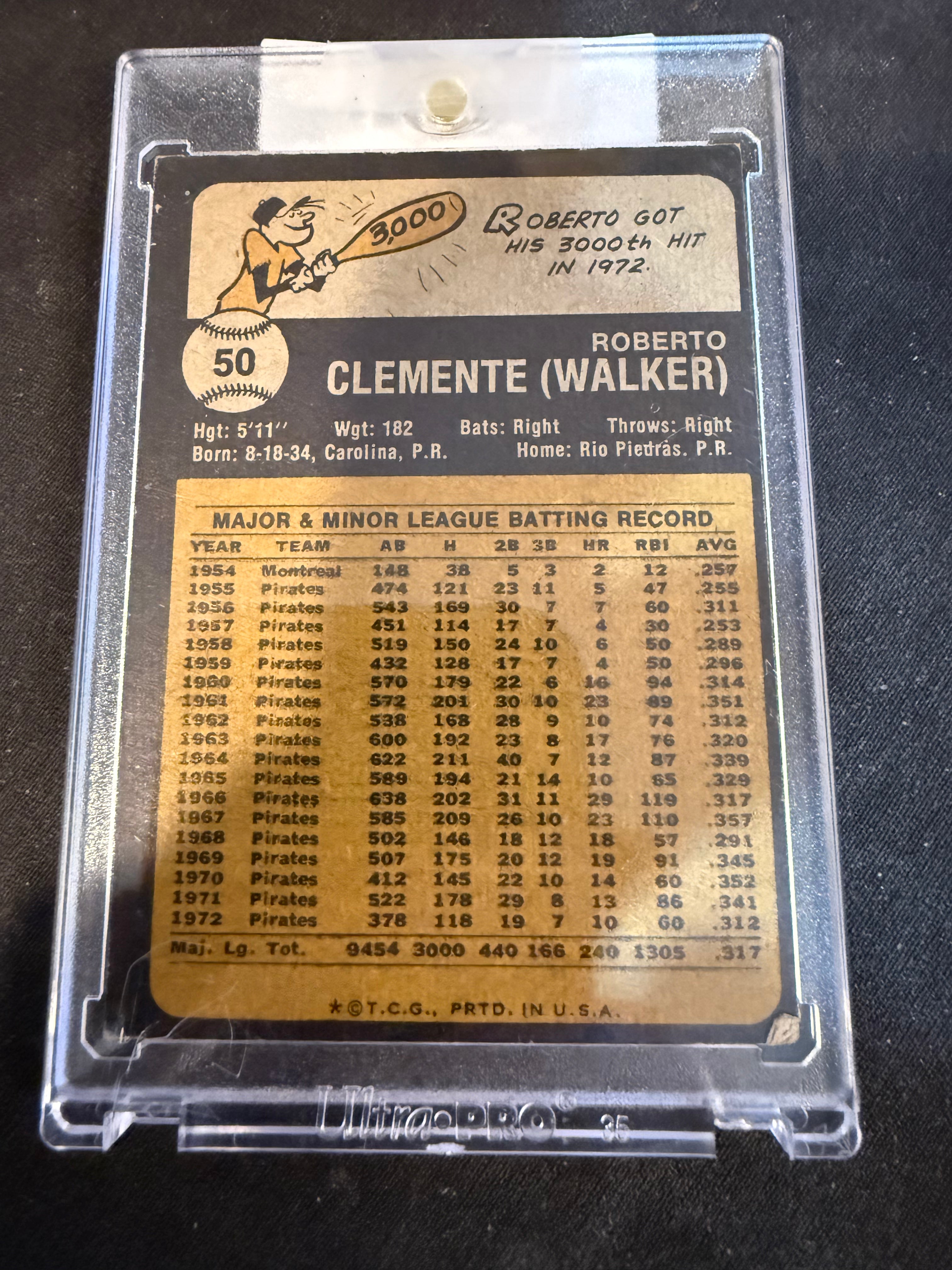 1973 Topps 50 Roberto Clemente (Nice Card)