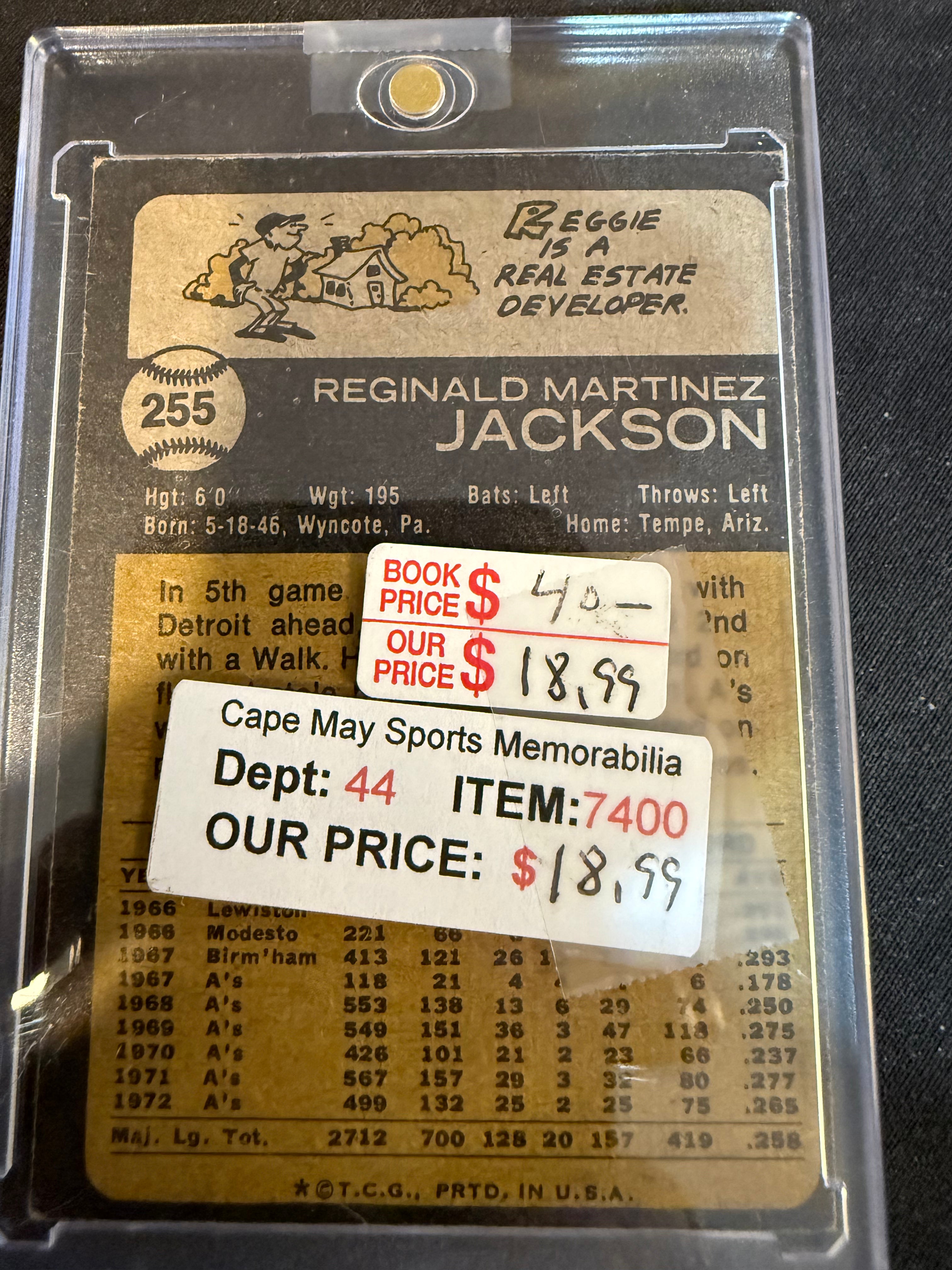1973 Topps 255 Reggie Jackson (Nice Card)
