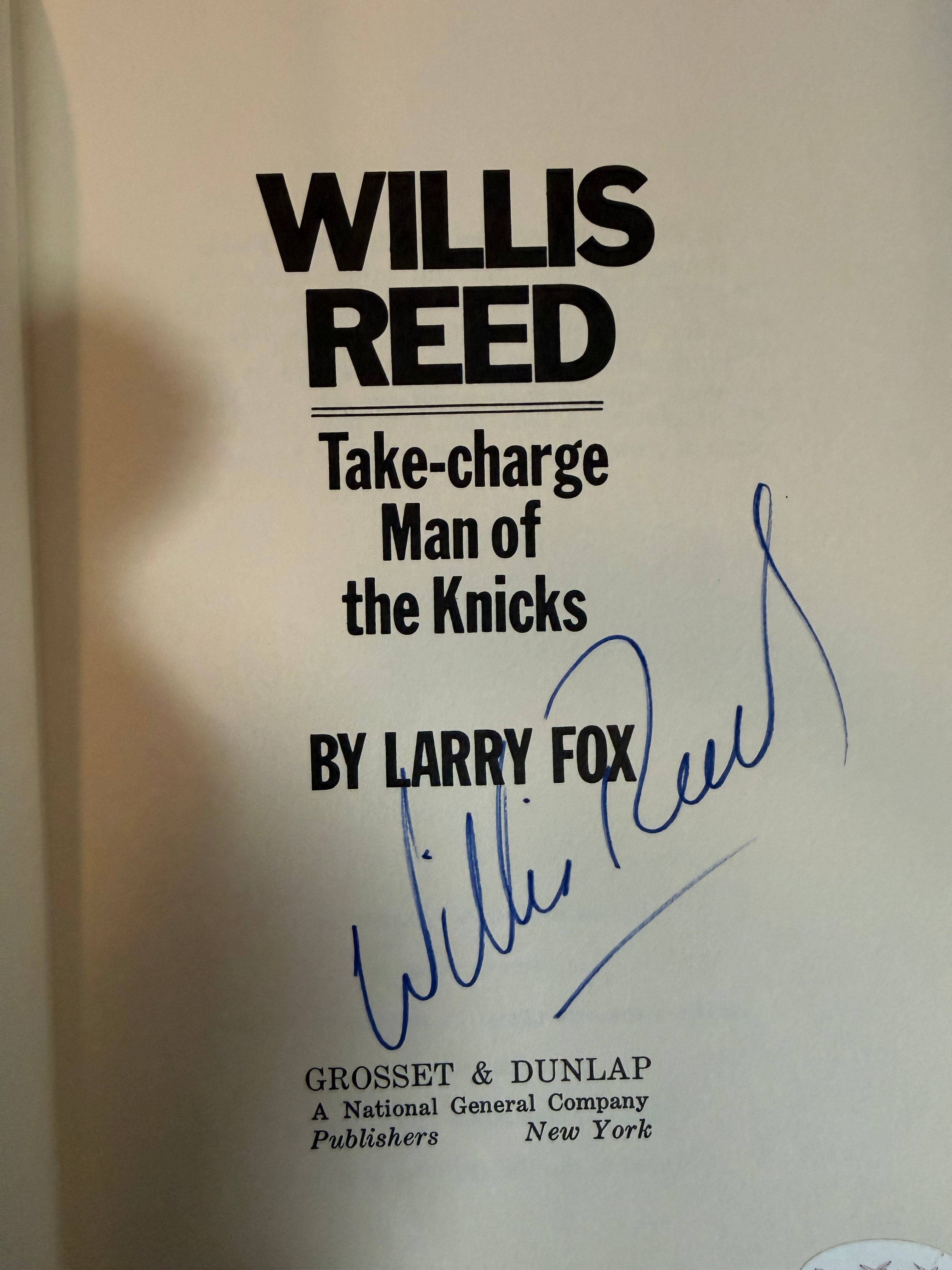 Willis Reed Signed Book "The Knicks Take-Charge Man" JSA Authenticated