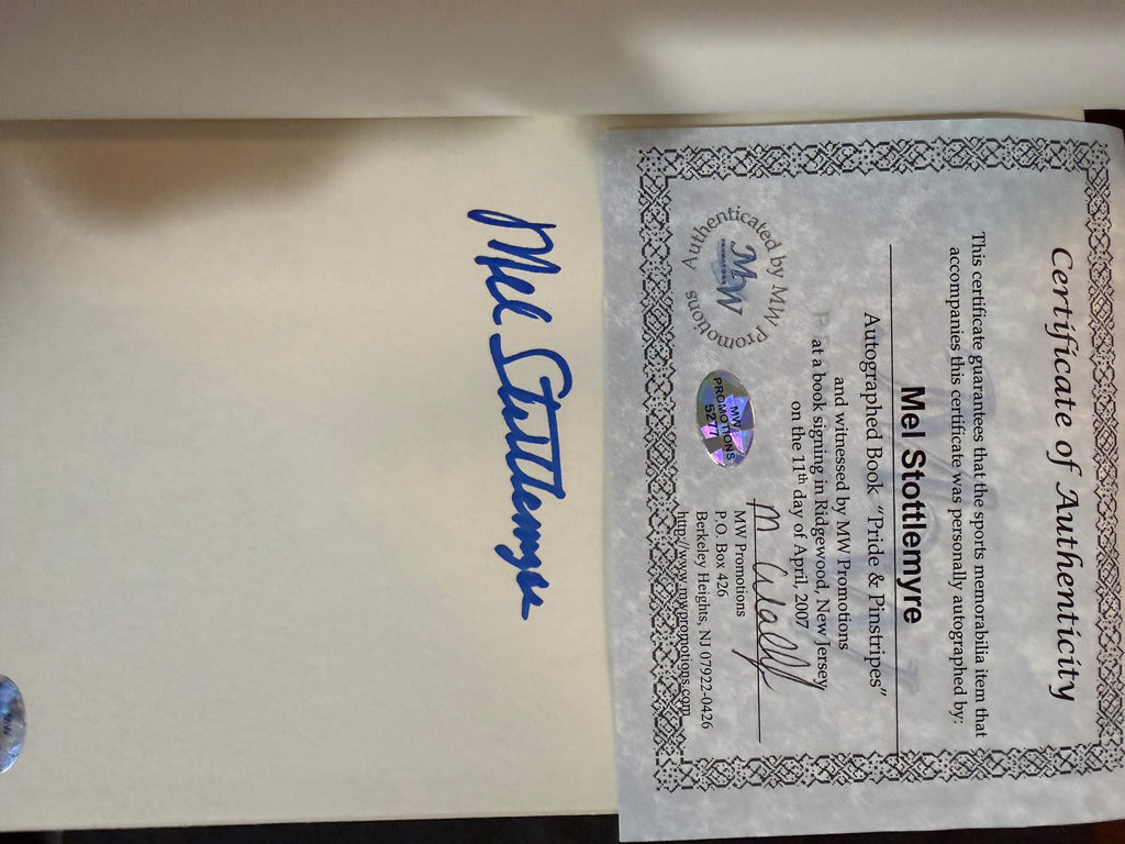 Mel Stottlemyre Pride and Pinstripes Signed Book - Cert MW Promotions