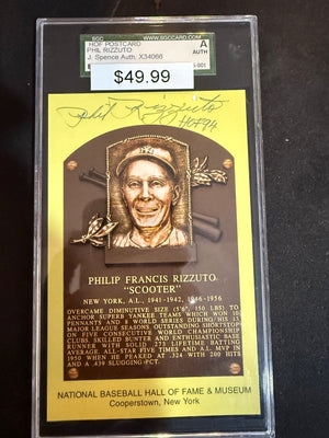 Phil Rizzuto Signed HOF Card inscribed "HOF94" JSA Authenticated