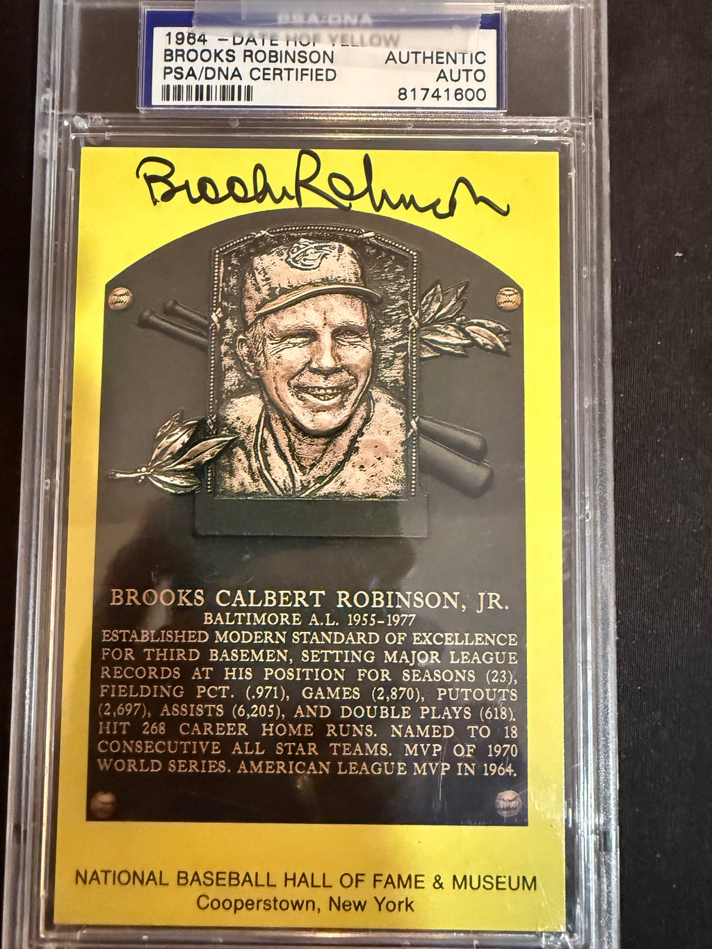 Brooks Robinson Signed HOF Card PSA Authenticated