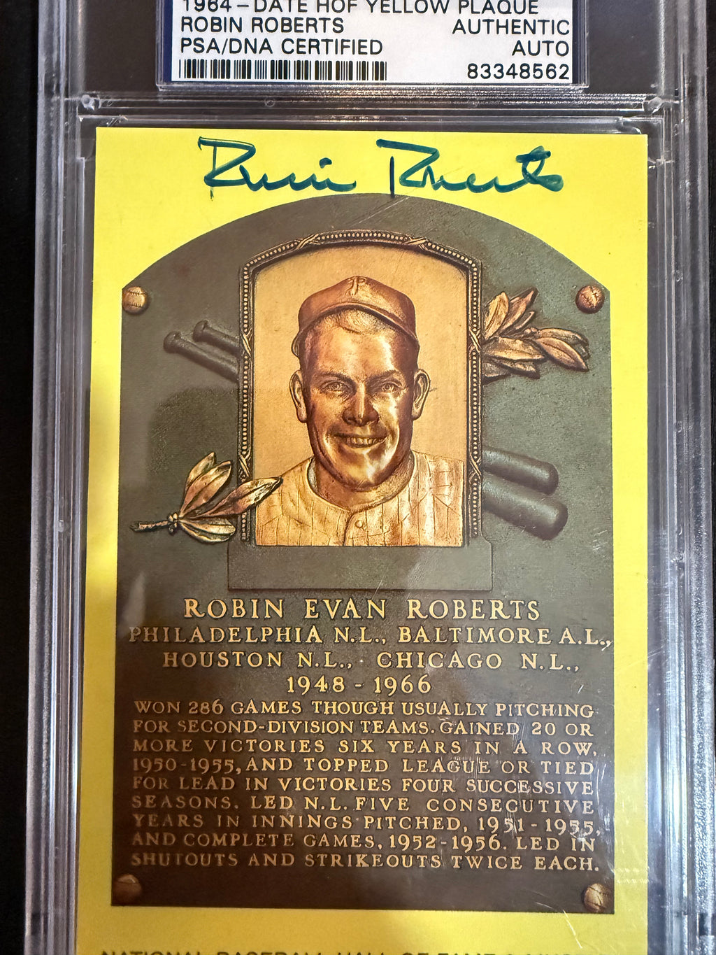 Robin Roberts Signed HOF Card PSA Authenticated