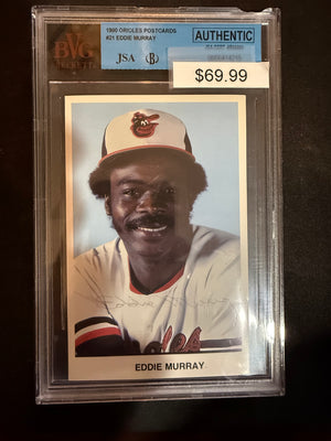 Eddie Murray Signed Baltimore Orioles Postcard JSA Authenticated and Encapsulated
