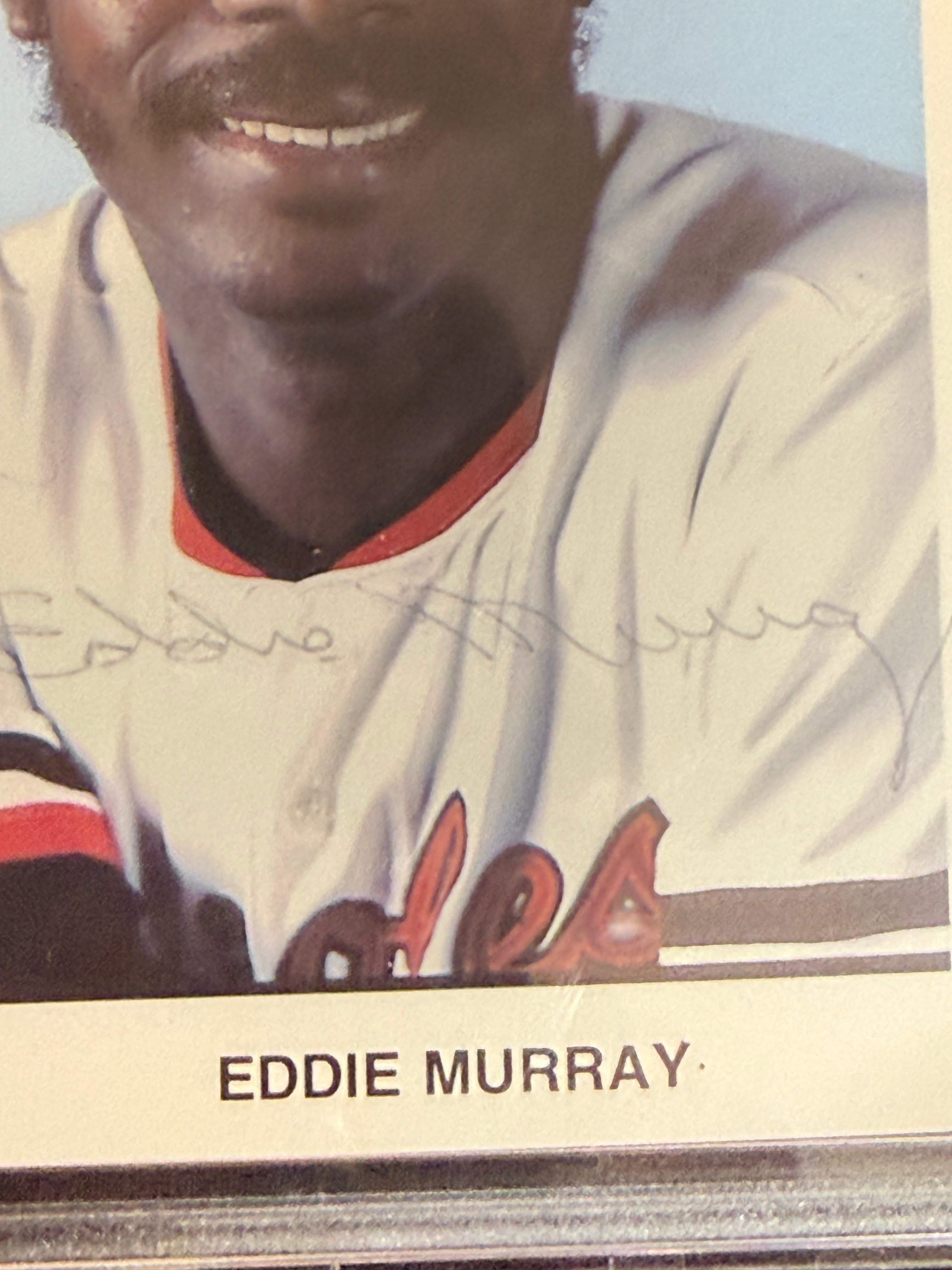 Eddie Murray Signed Baltimore Orioles Postcard JSA Authenticated and Encapsulated