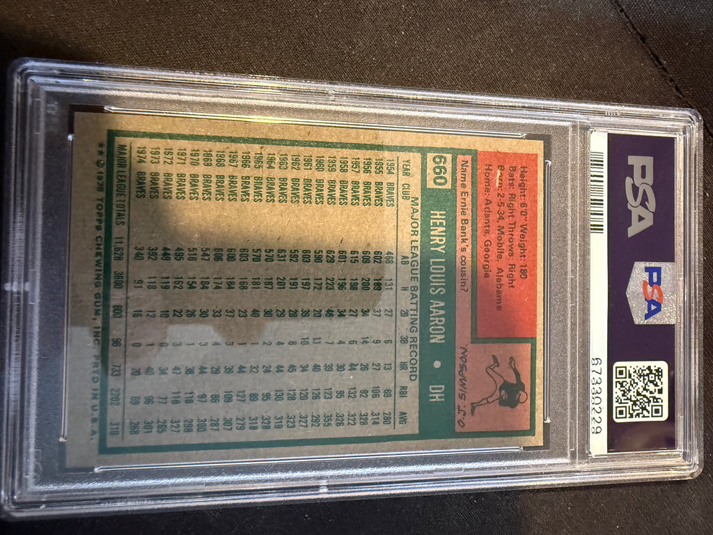1975 Topps 660 - Hank Aaron (PSA 6 EX-MT)