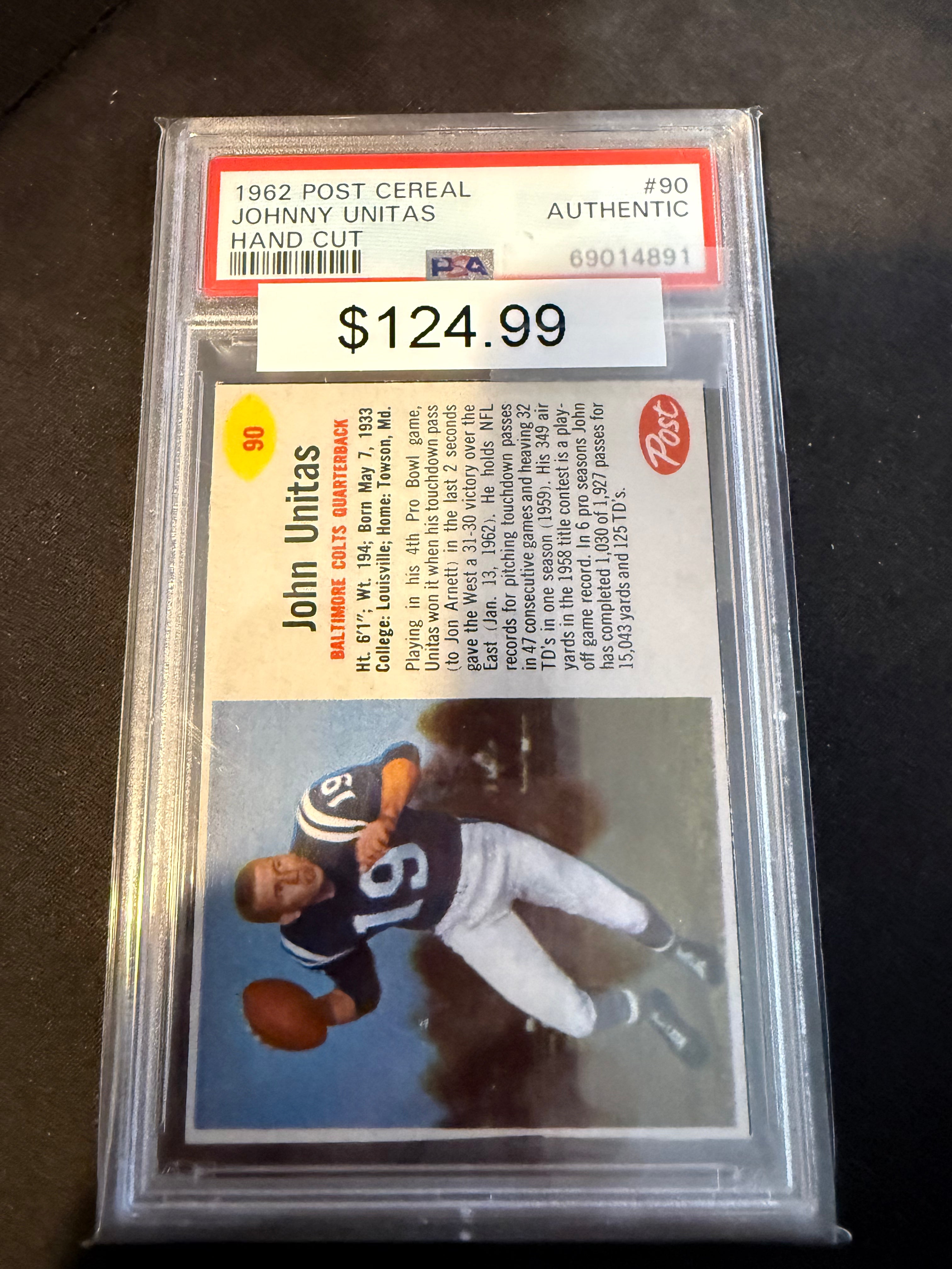 1962 Post Cereal Hand Cut 90 Johnny Unitas (PSA Auth)