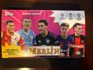 2023-24 Topps Merlin Hobby Box UEFA Club Competitions Soccer Brand ( 18 unopened  packs)