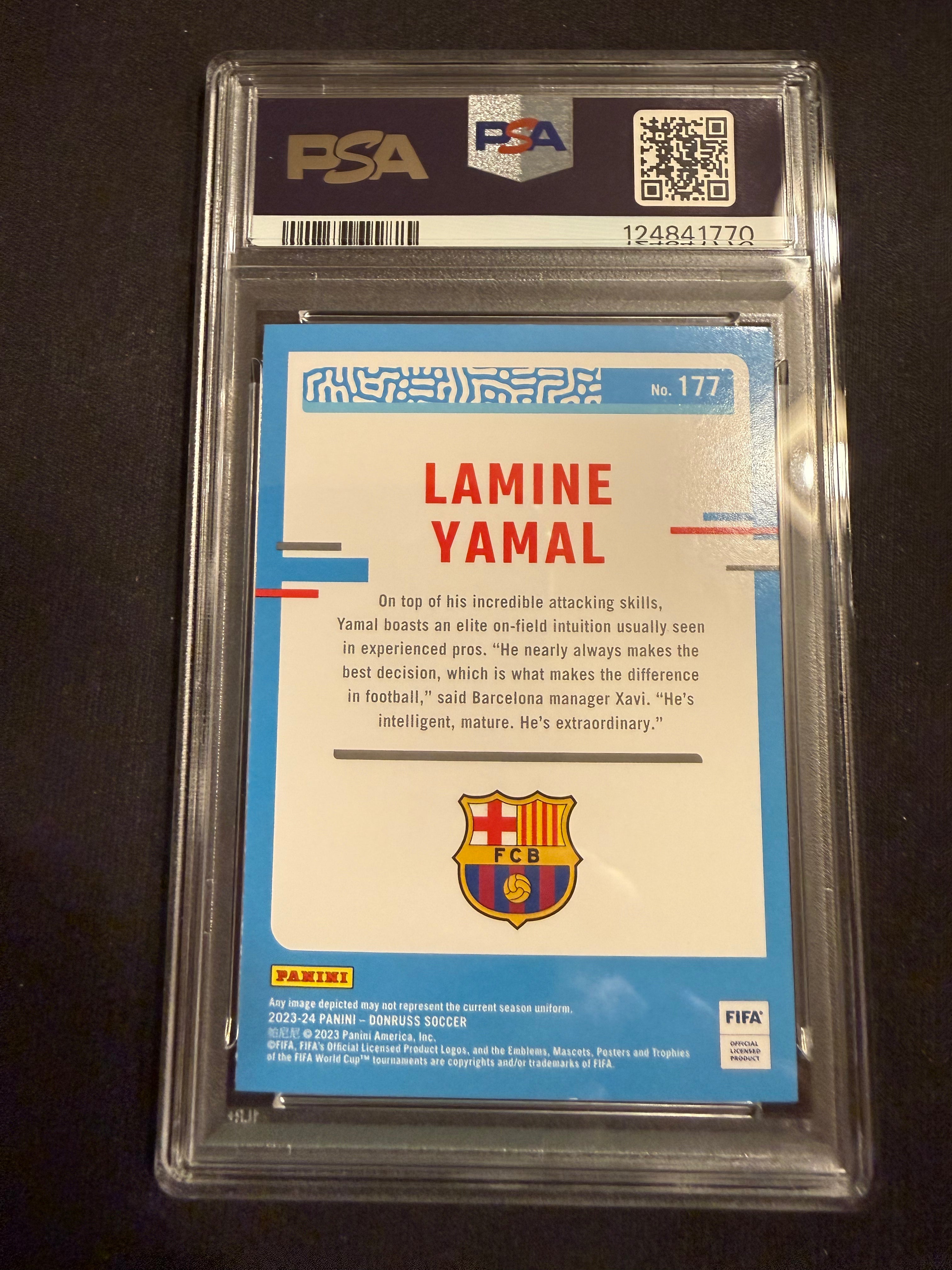 2023-24 Donruss FIFA 177 Lamine Yamal PSA 8 NM-MT