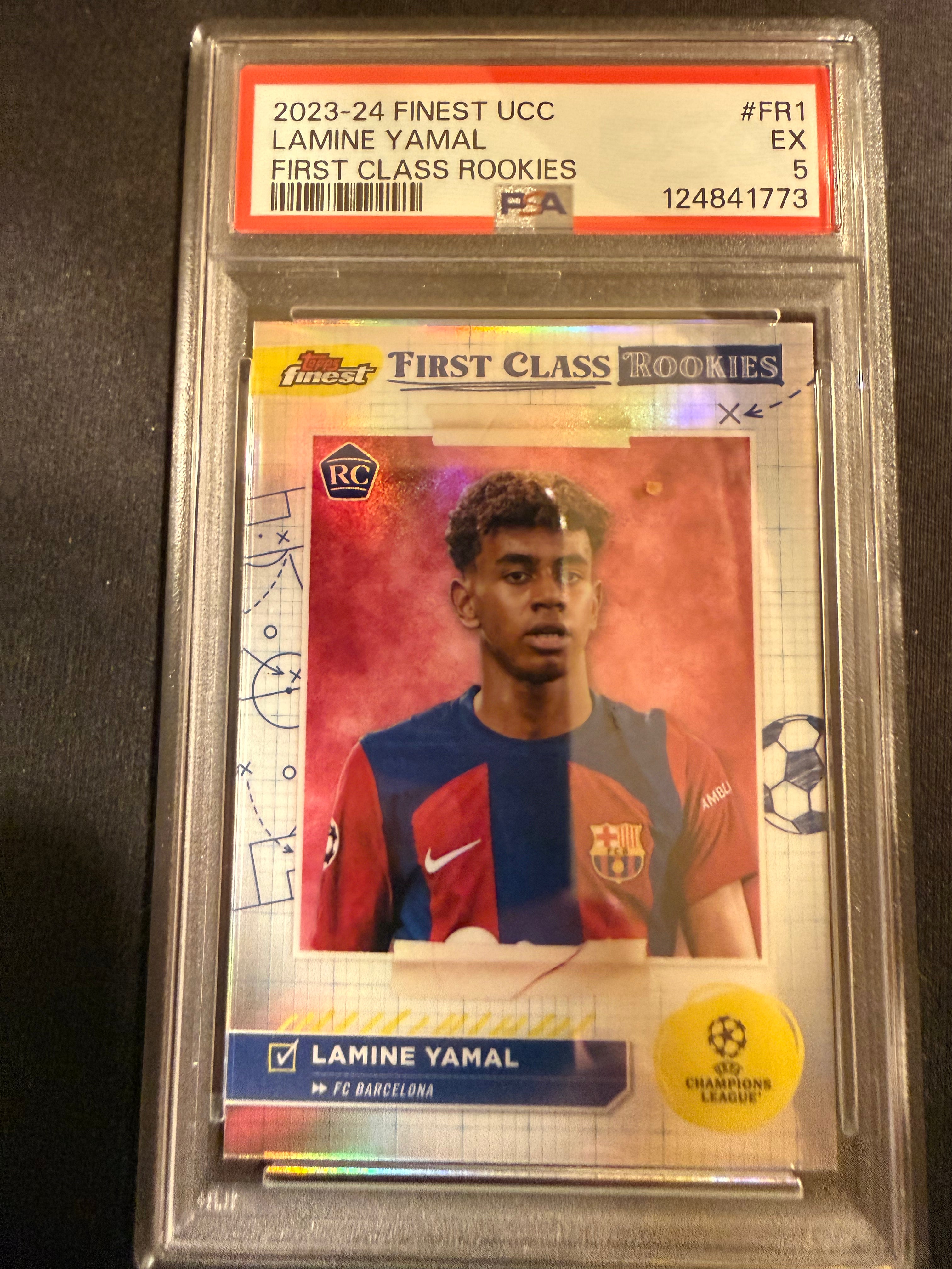 2023-24 Finest First Class Rookies Lamine Yamal PSA 5 EX