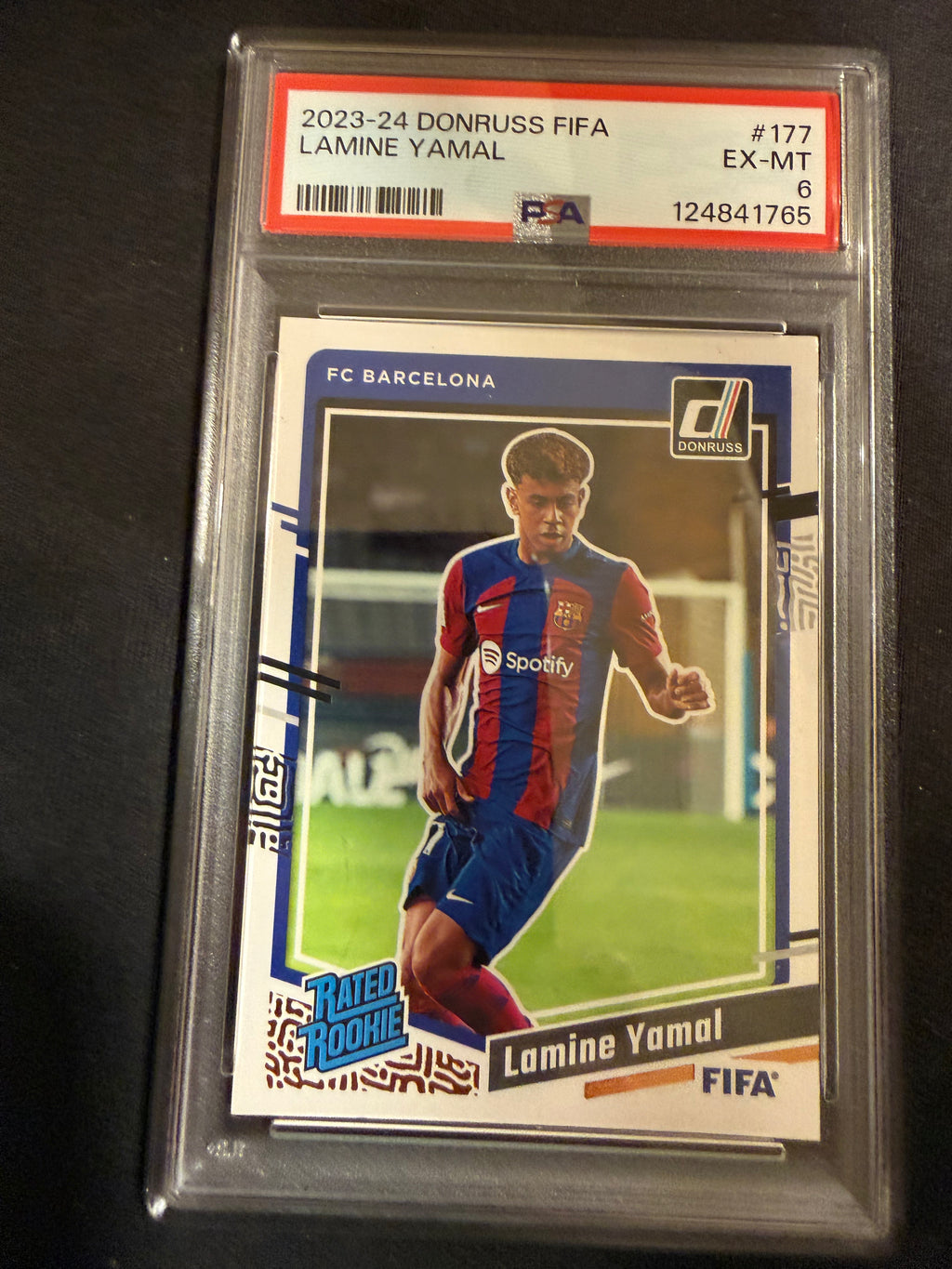 2023-24 Donruss FIFA 177 Lamine Yamal PSA 6 EX-MT