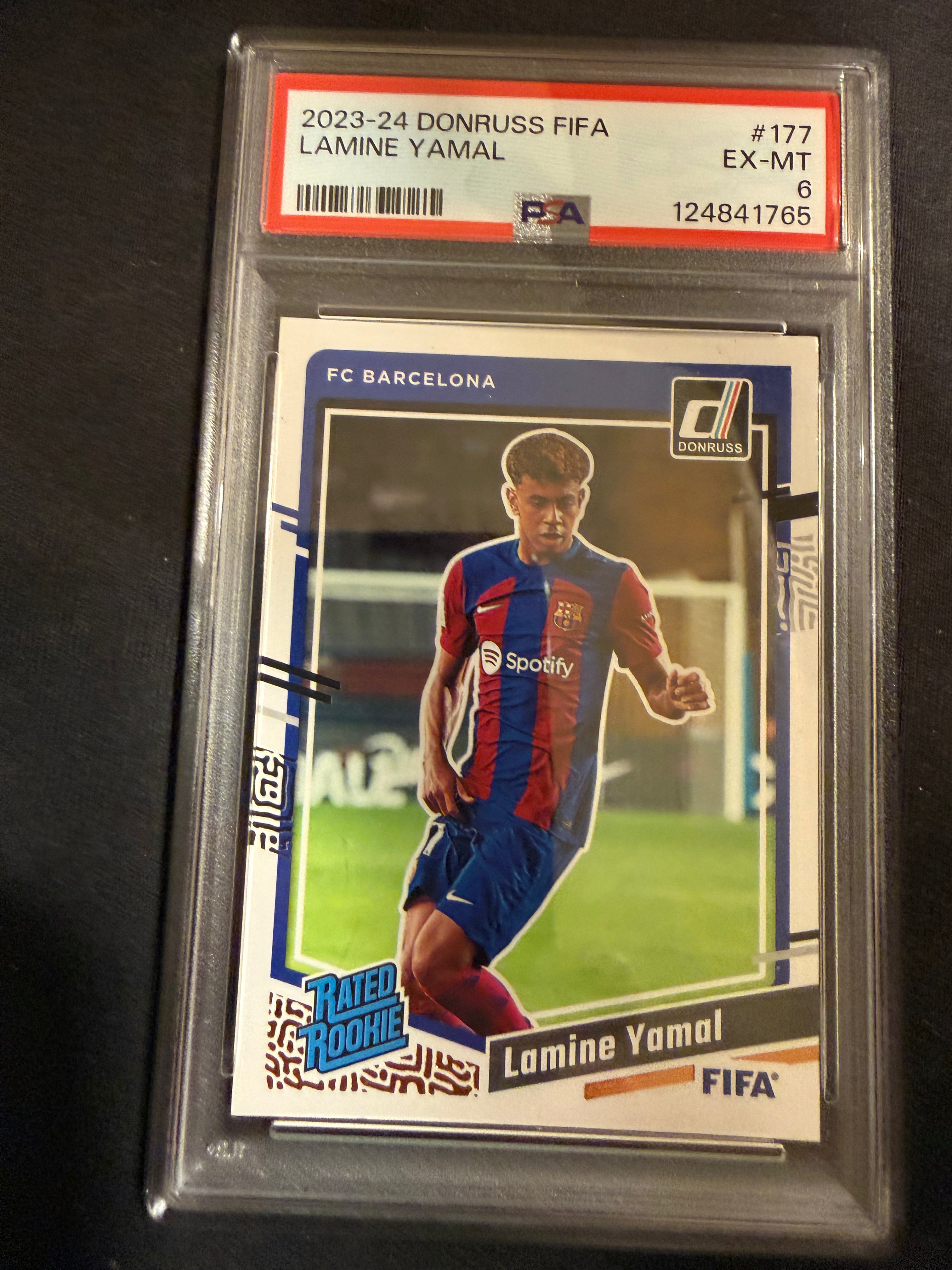 2023-24 Donruss FIFA 177 Lamine Yamal PSA 6 EX-MT