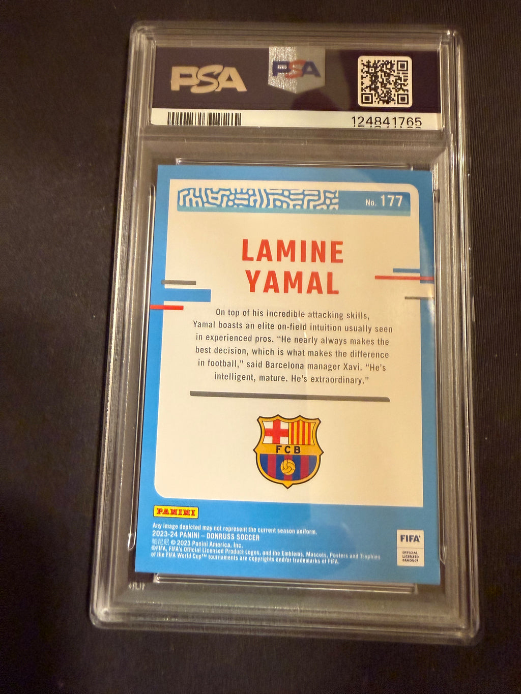 2023-24 Donruss FIFA 177 Lamine Yamal PSA 6 EX-MT