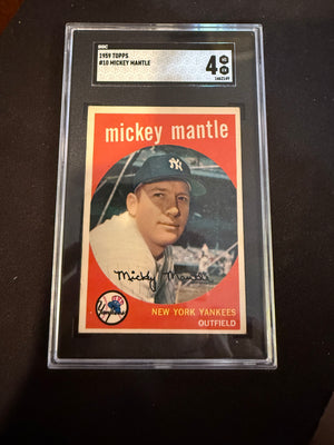 1959 Topps 10 Mickey Mantle SGC 4 VG-EX Nice Centering (Yankees)