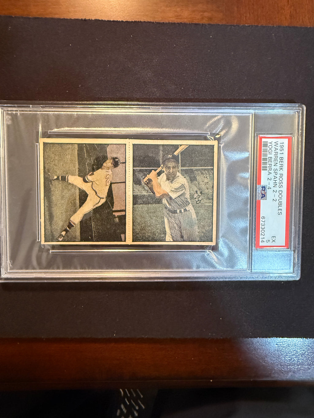1951 Berk Ross Doubles #2-2 2-4 Warren Spahn / Yogi Berra PSA 5 EX (Yankees)