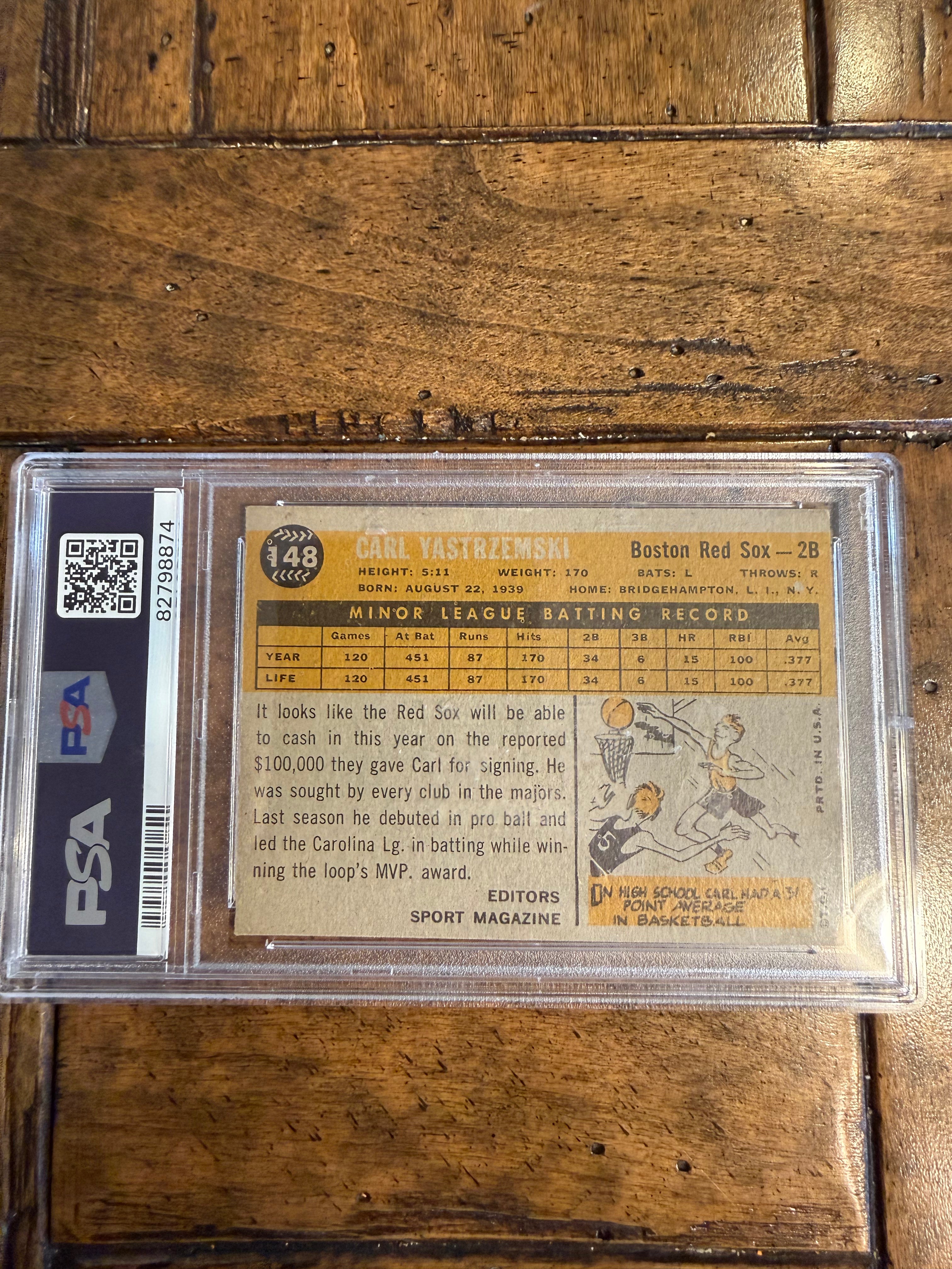 1960 Topps 148 Carl Yastrzemski PSA 6
