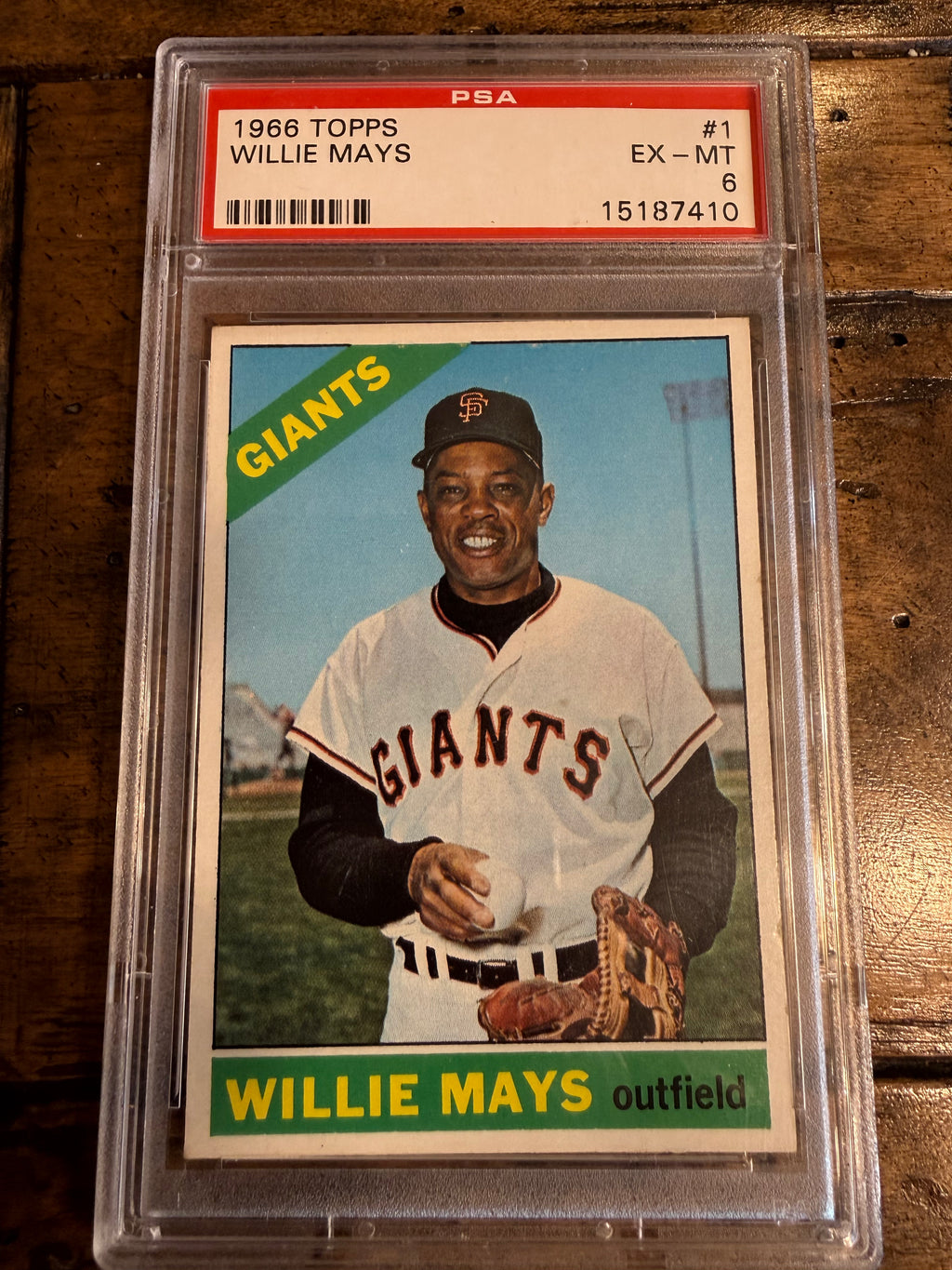 1966 Topps 1 Willie Mays PSA 6 (EX-MT) Centered